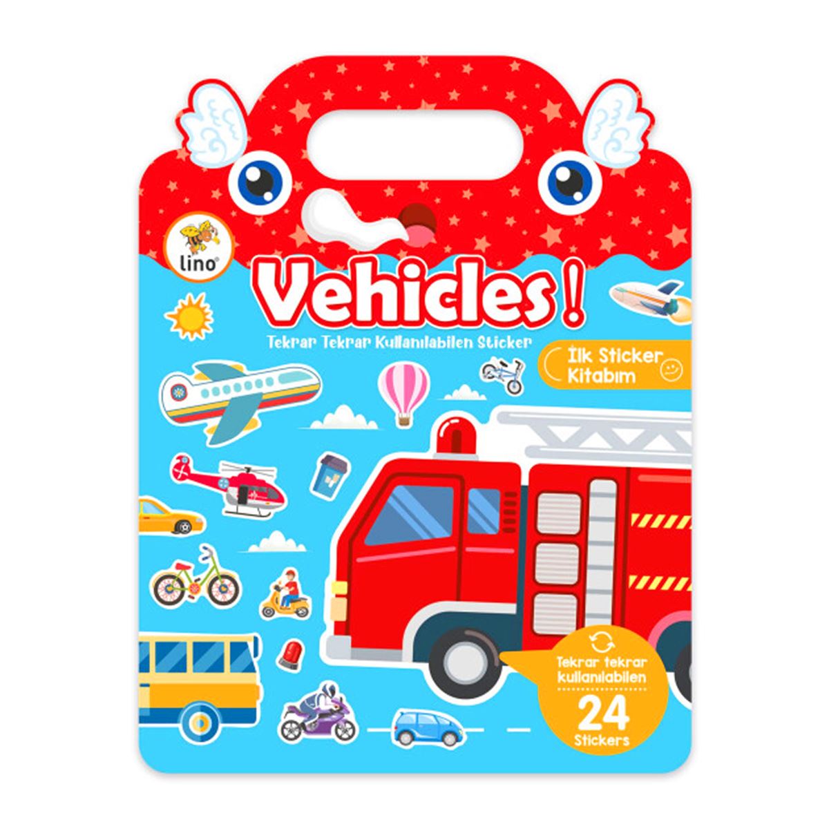LİNO İLK STİCKER KİTABIM VEHİCLES TEKRAR TEKRAR KULLANILABİLEN LS-501 1
