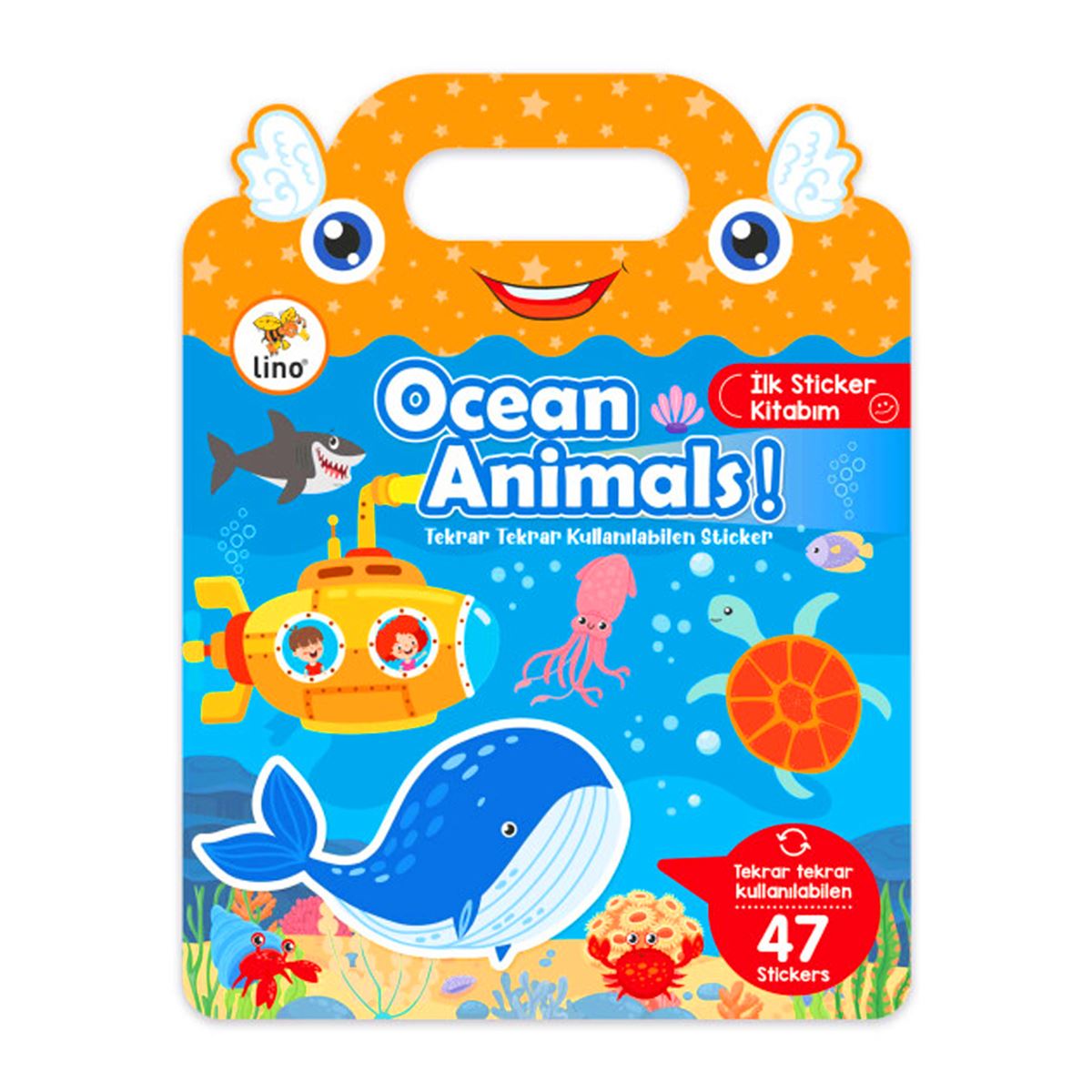 LİNO İLK STİCKER KİTABIM OCEAN ANİMALS TEKRAR TEKRAR KULLANILABİLEN LS-502 1
