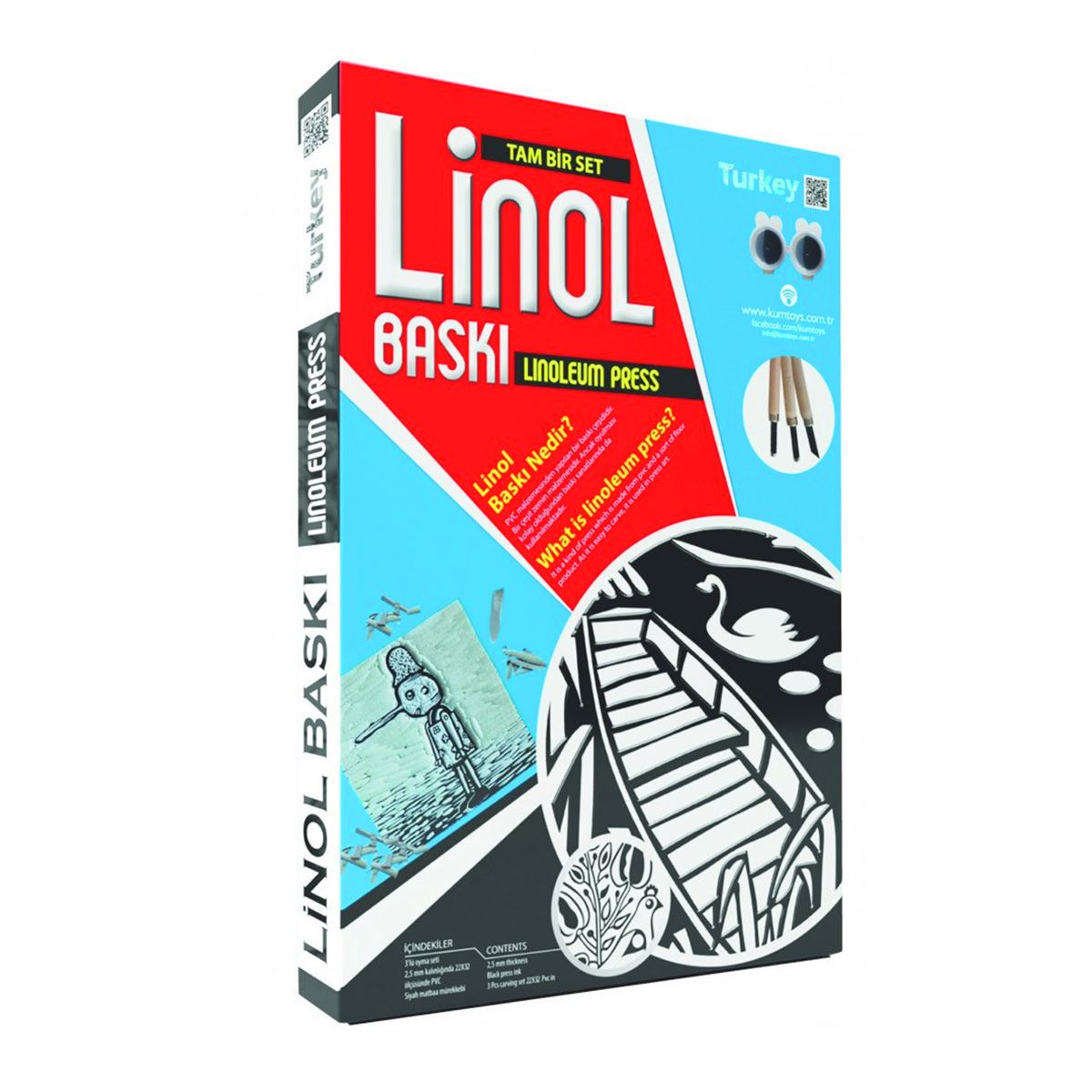 KUMTOYS LİNOL BASKI SETİ KM5004 A4 8+ 1
