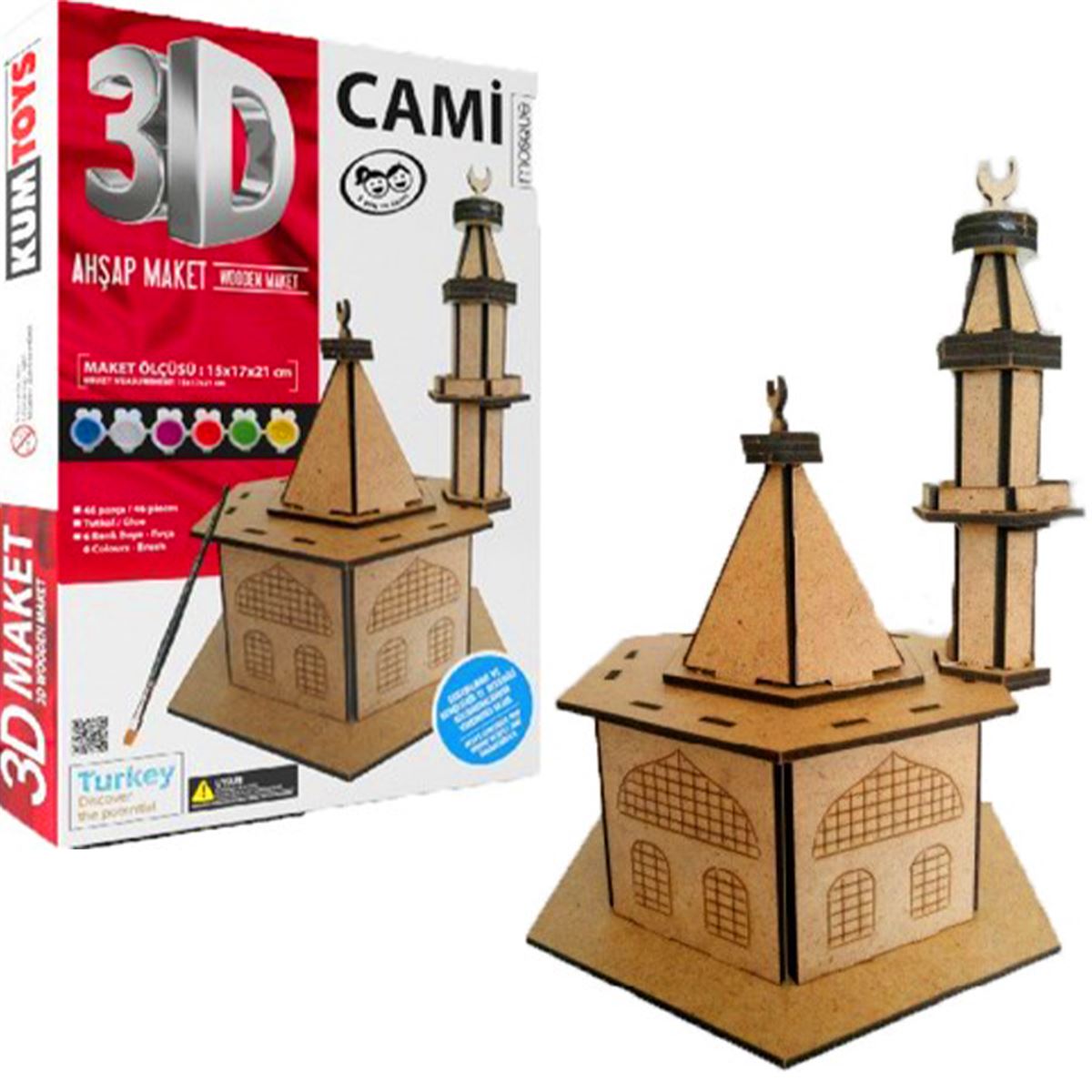 KUMTOYS 3D AHŞAP MAKET CAMİ KUTULU 1