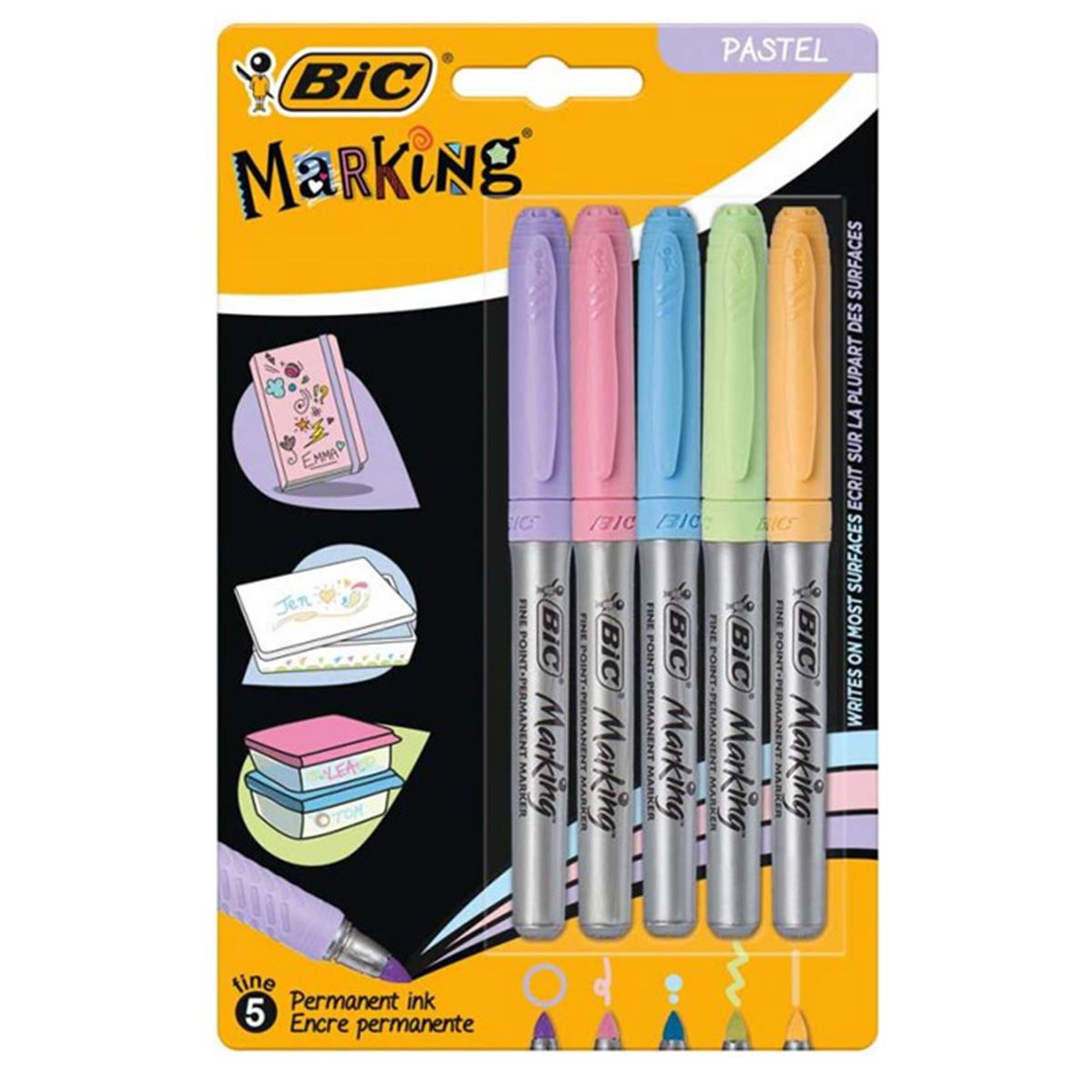 BİC PERMANENT MARKÖR FİNE PASTEL 5 RENK 942865-999132 1