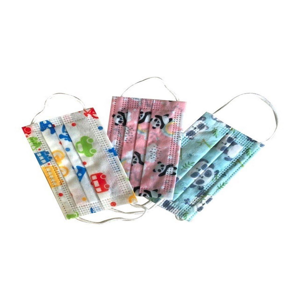 ELVIN 3 KATLI DESENLI ÇOCUK MASKESI 50'LI 1