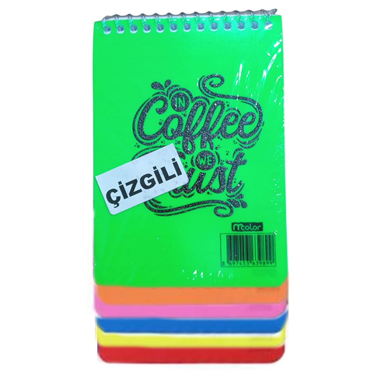 MCOLOR NOT DEFTERİ 9x13 PP KAPAK ÜSTTEN SPİRALLİ ÇİZGİLİ 12 Lİ 1