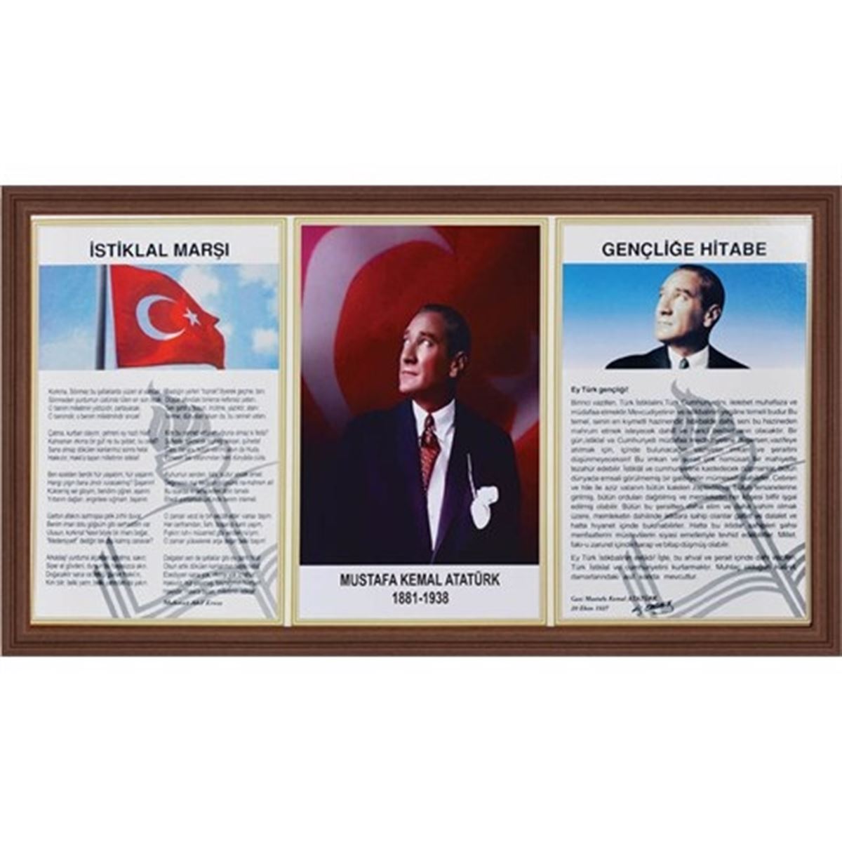 PANDA MİLLİ LEVHA 50x90 3 LÜ SET MDF ÇERÇEVE PAN424 1
