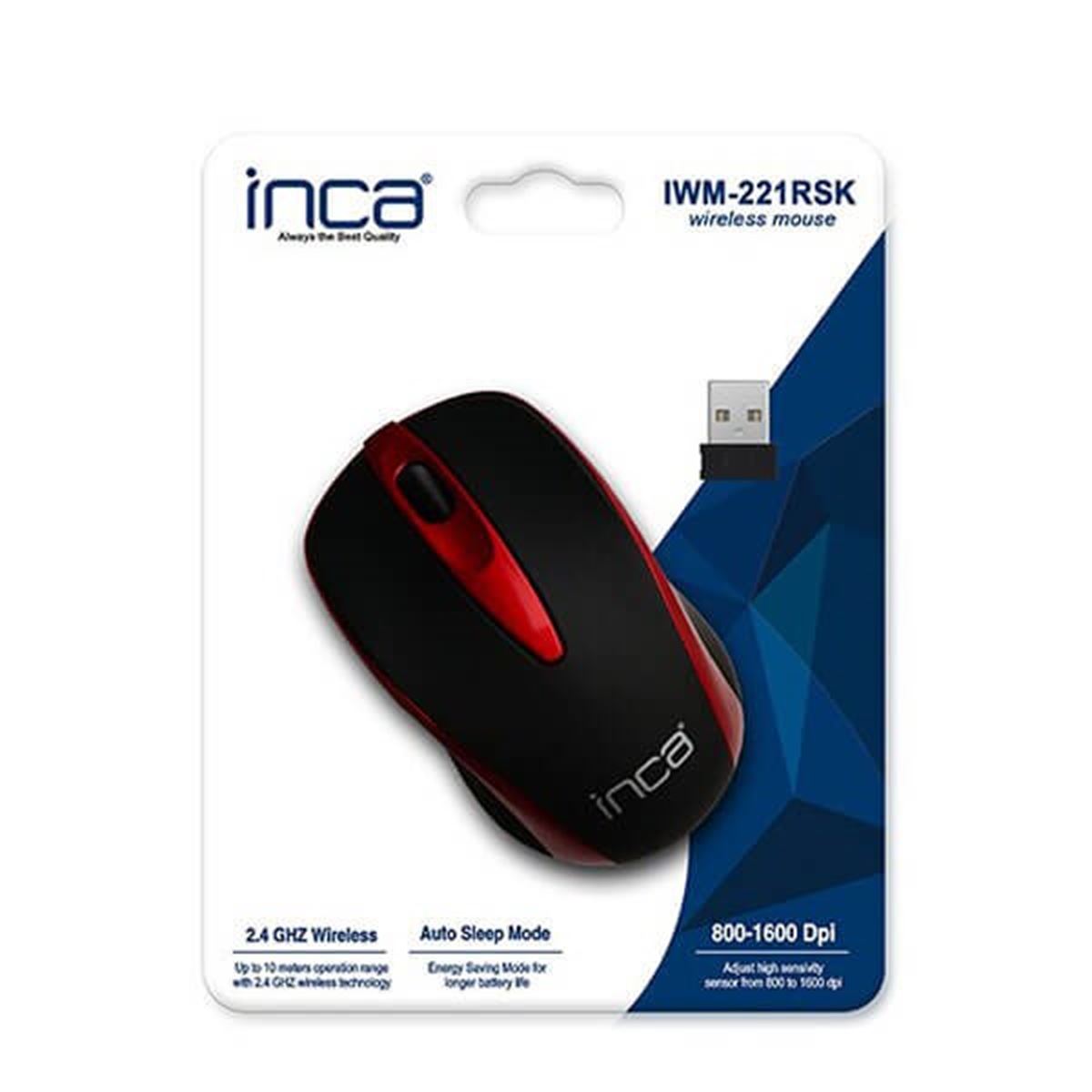 İNCA MOUSE KABLOSUZ IWM-221RSK KIRMIZI SİYAH 1