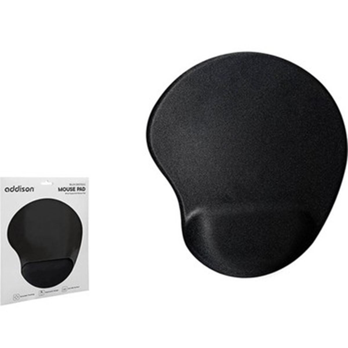 ADDİSON MOUSE PAD 300521 BİLEK DESTEKLİ SİYAH 1