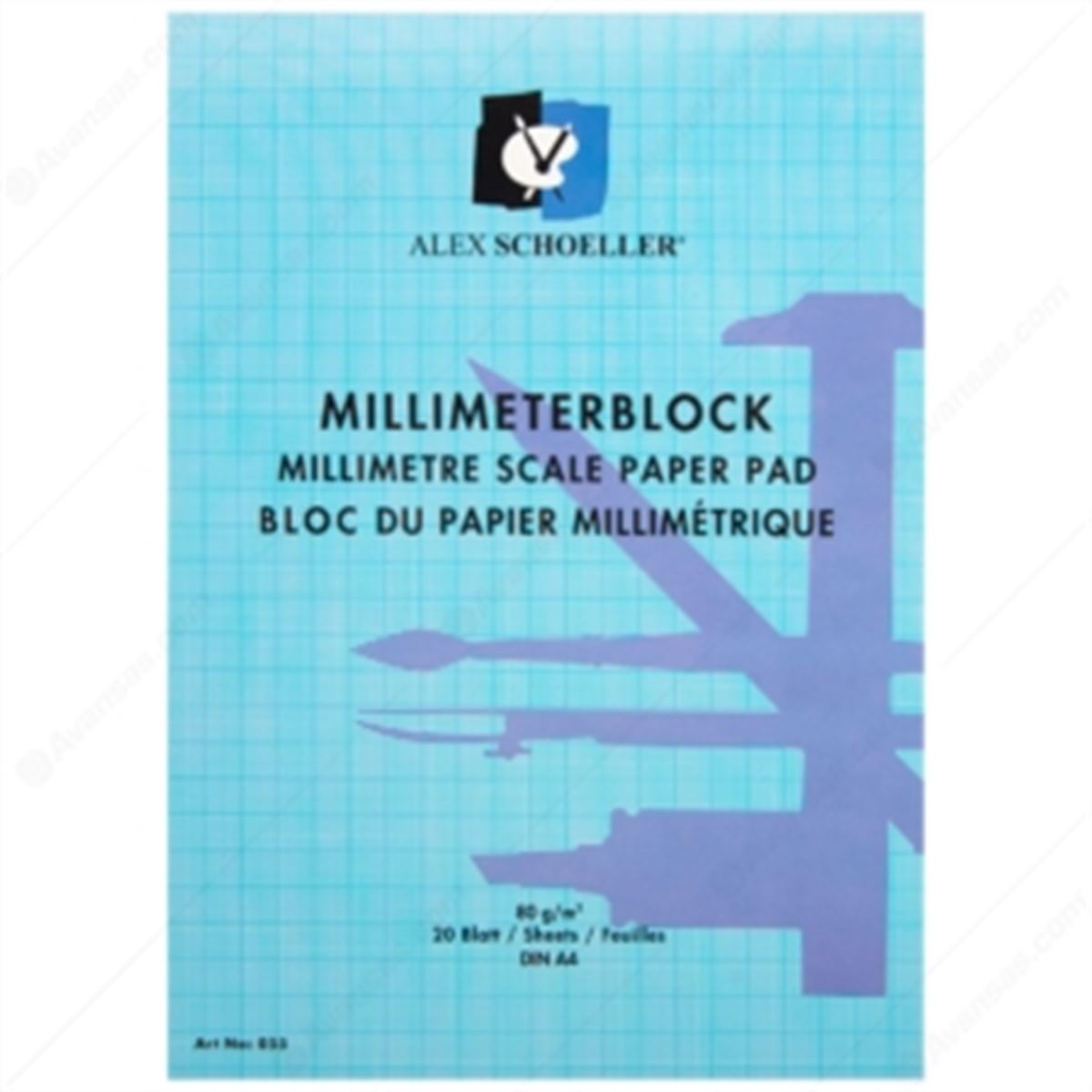 ALEX MİLİMETRİK BLOK A4 KIRMIZI-MAVİ 20 YP. 1