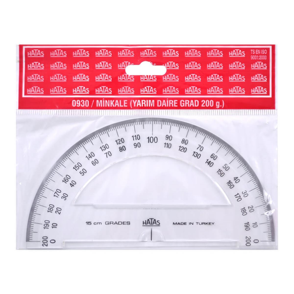 HATAS MİNKALE PLASTİK YARIM DAİRE 200 GRAPH 15 CM 20 Lİ 0930 1