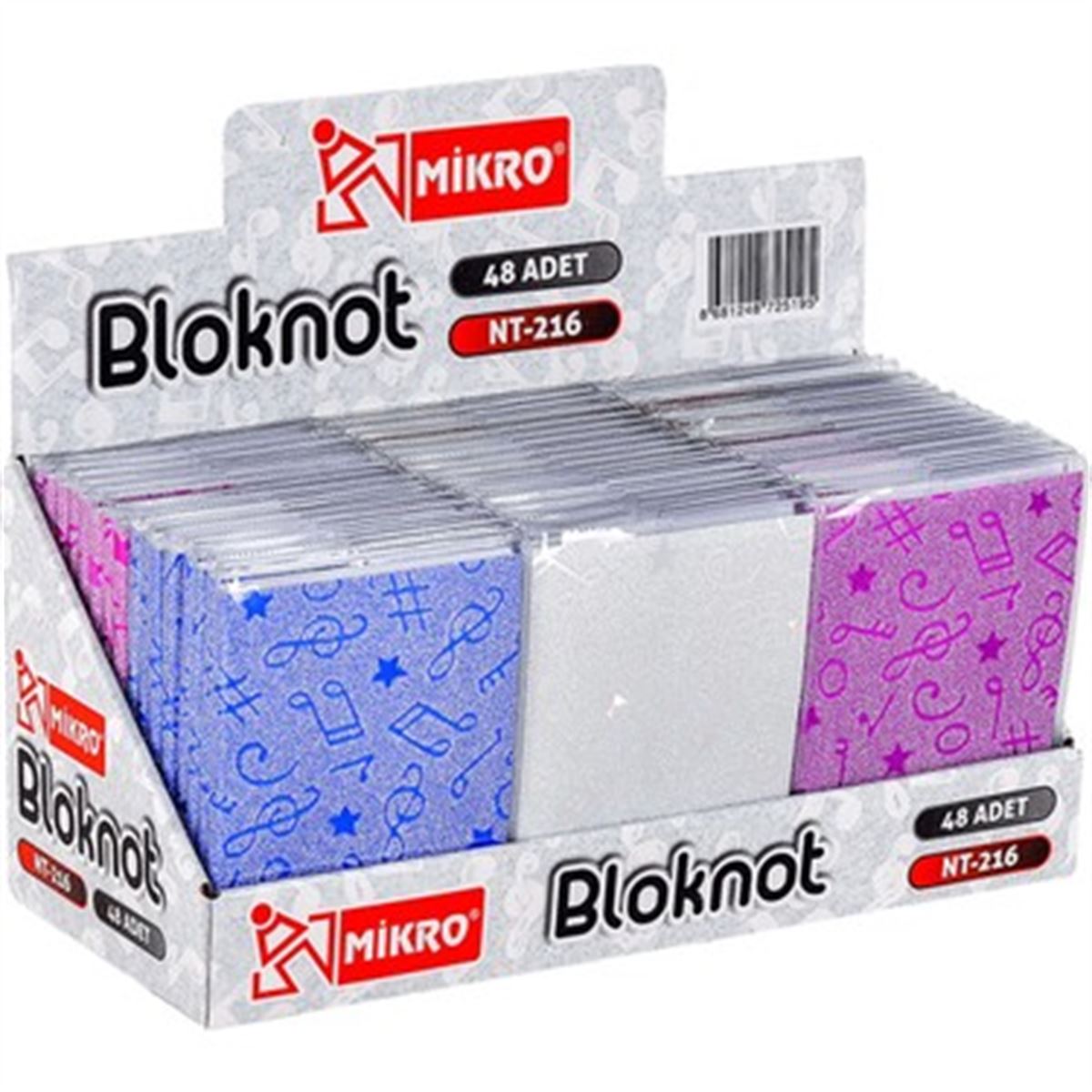 MİKRO NOT DEFTERİ DİKİŞLİ PVC KAPAK MÜZİK 9x13 64 YP ÇİZGİLİ NT-216 1