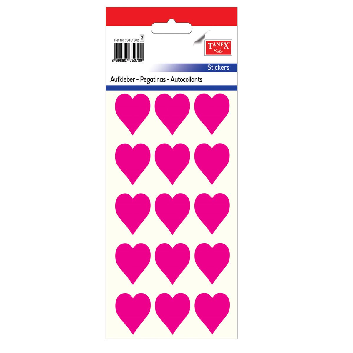 TANEKS OFİS ETİKETİ KALP KARIŞIK 5 Lİ 1