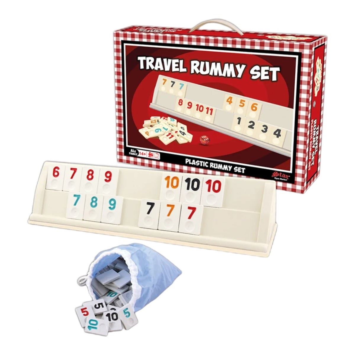 STAR OKEY TAKIMI 1010402 PLASTİK TRAVEL RUMMY SET 14+ 1