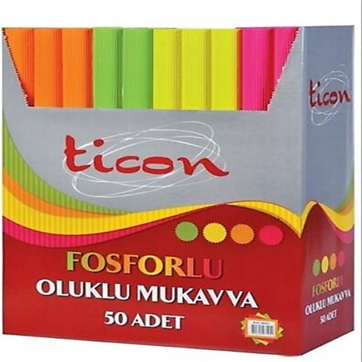 TİCON OLUKLU MUKAVVA 50x70 FOSFORLU SARI 15-LI OM-1855 1