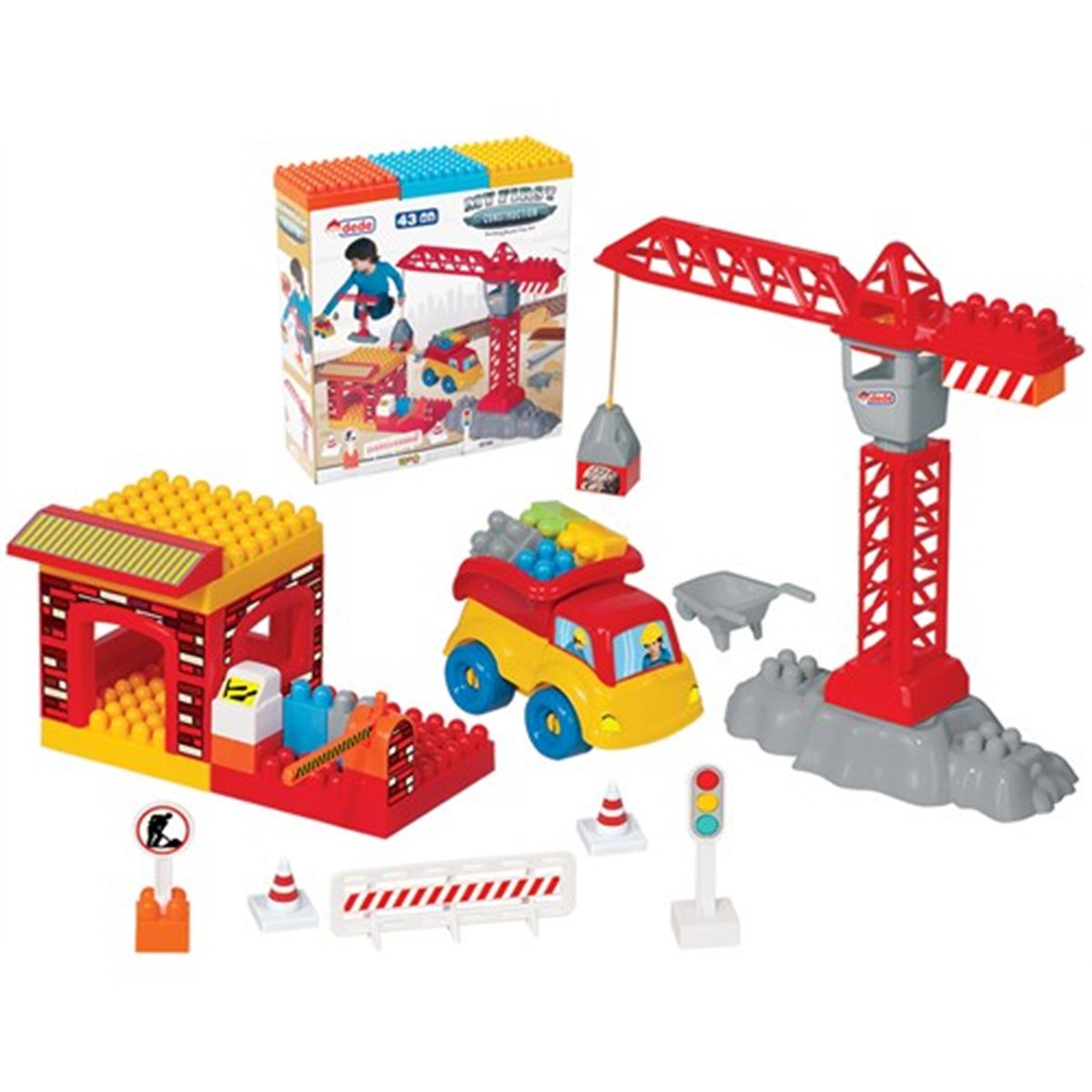 DEDE OYUNCAK 03160 İNŞAAT BLOK OYUN SETİ 43 PARÇA BENİM İLK İNŞAATIM 1