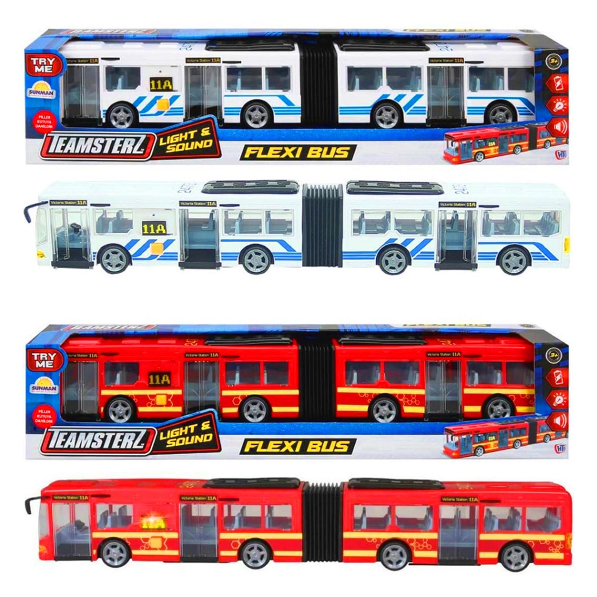 SUNMAN SÜRTMELİ OTOBÜS 1416566.V22 FLEXİ BUS SESLİ IŞIKLI PİLLİ 3+ 1