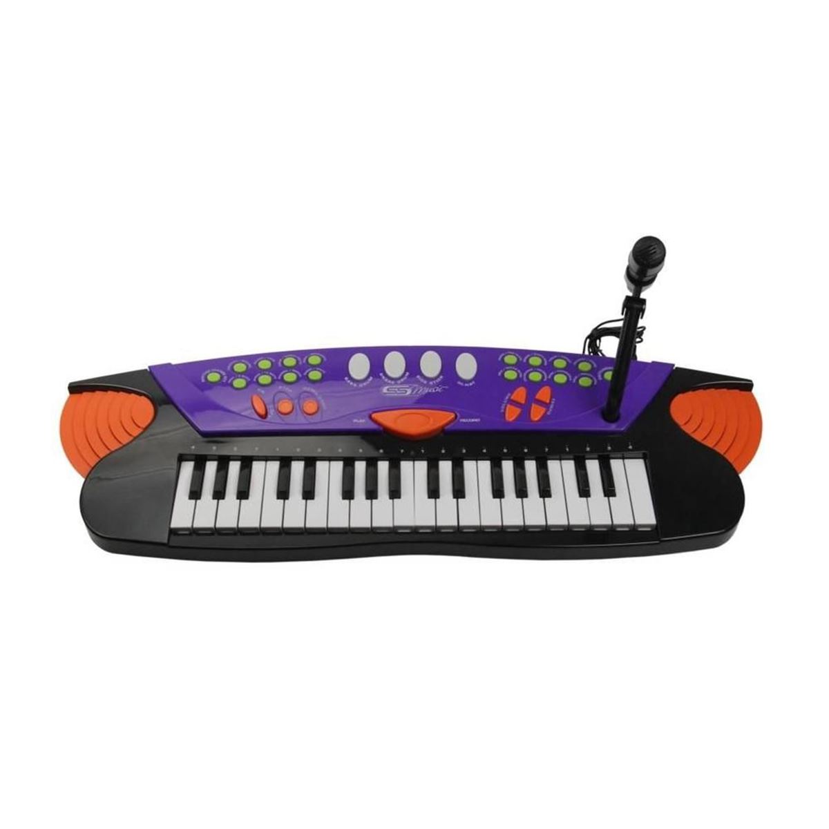 SUNMAN ORG 77037 MUSİCAL KEYBOARD MİKROFONLU MOR SİYAH 37 TUŞLU 1