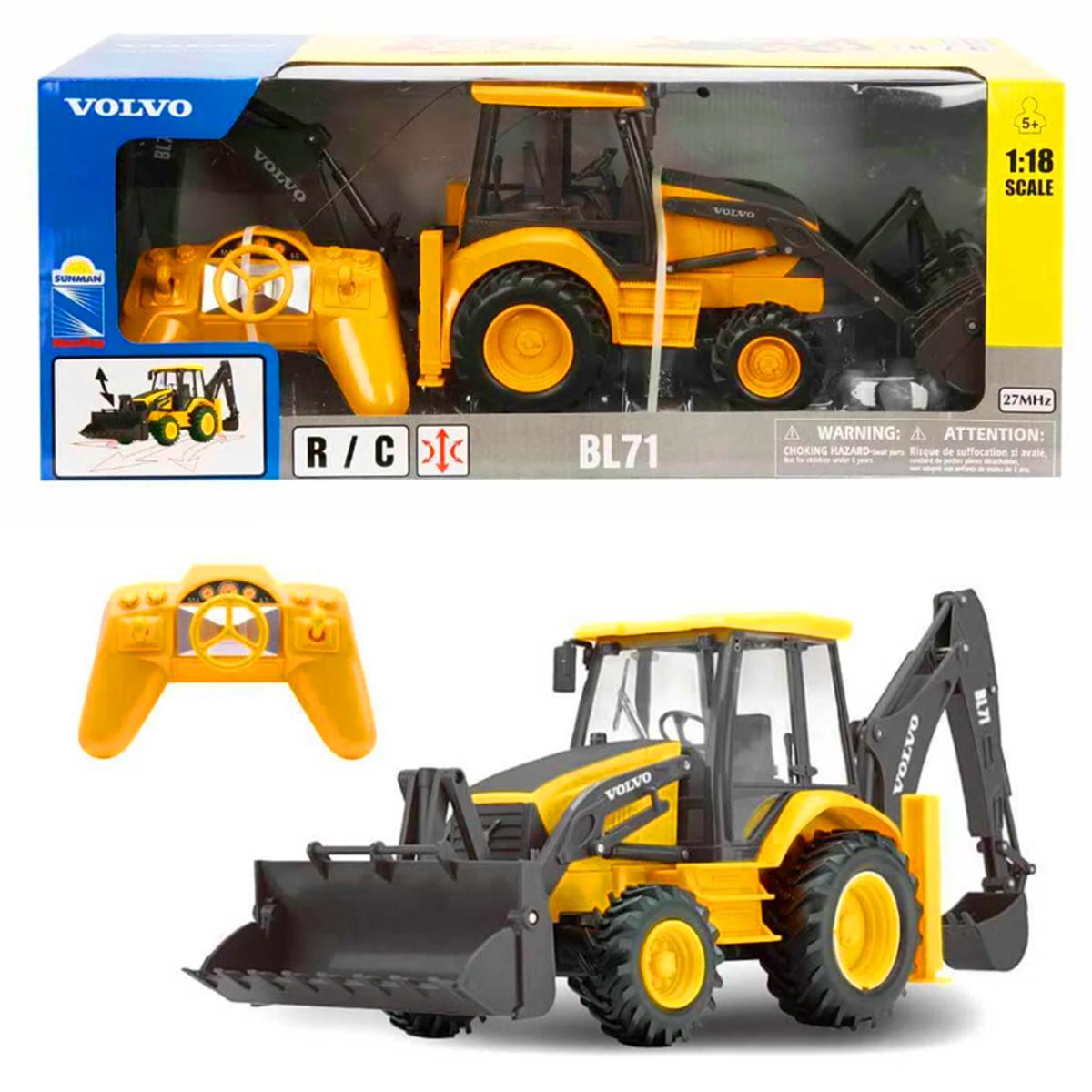 SUNMAN VOLVO KUMANDALI İŞ MAKİNESİ KEPÇE BL71 87913A F/F R/C 27MHZ 1:18 5+ 1