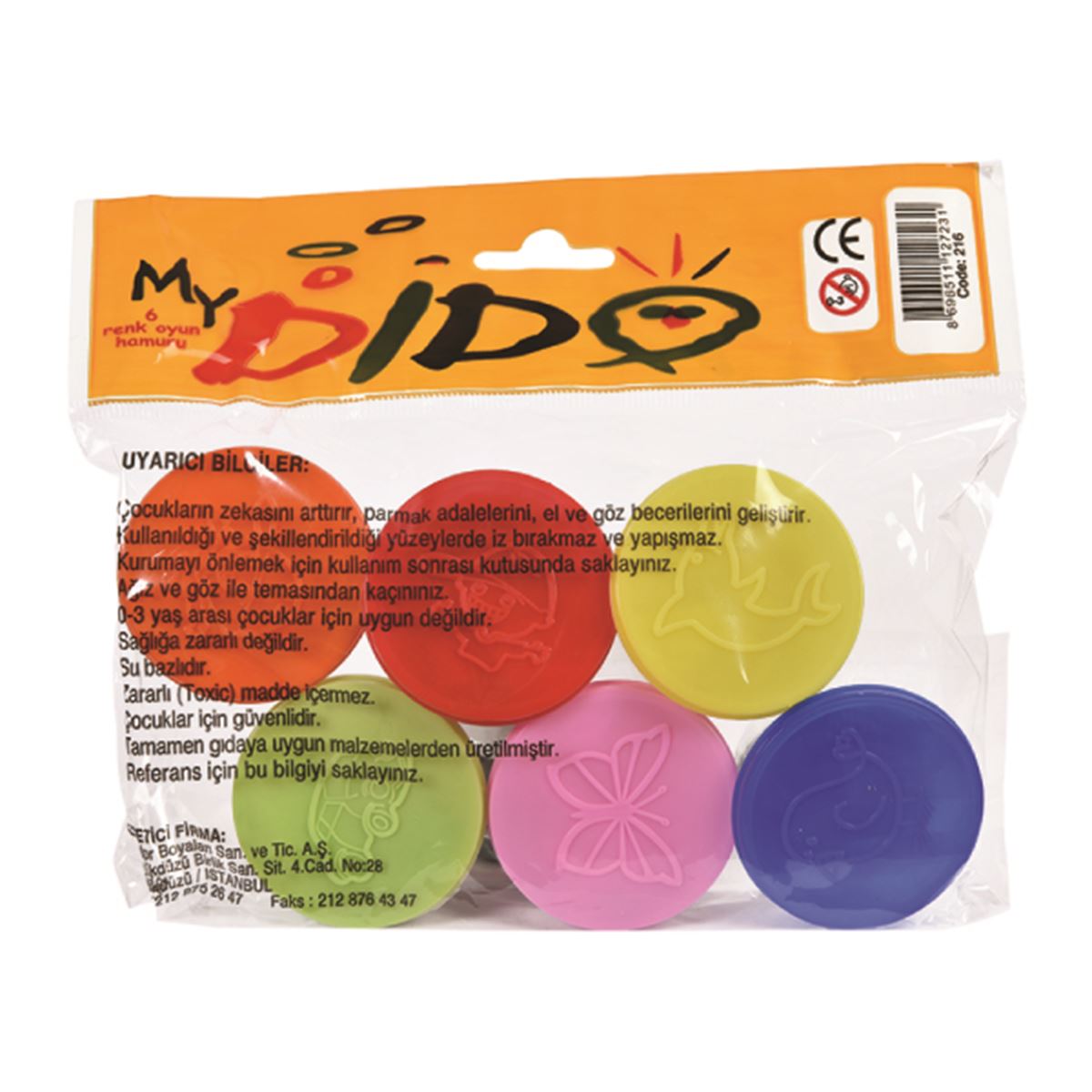 MY DİDO OYUN HAMURU 6 RENK KÜÇÜK POŞET SD216 1