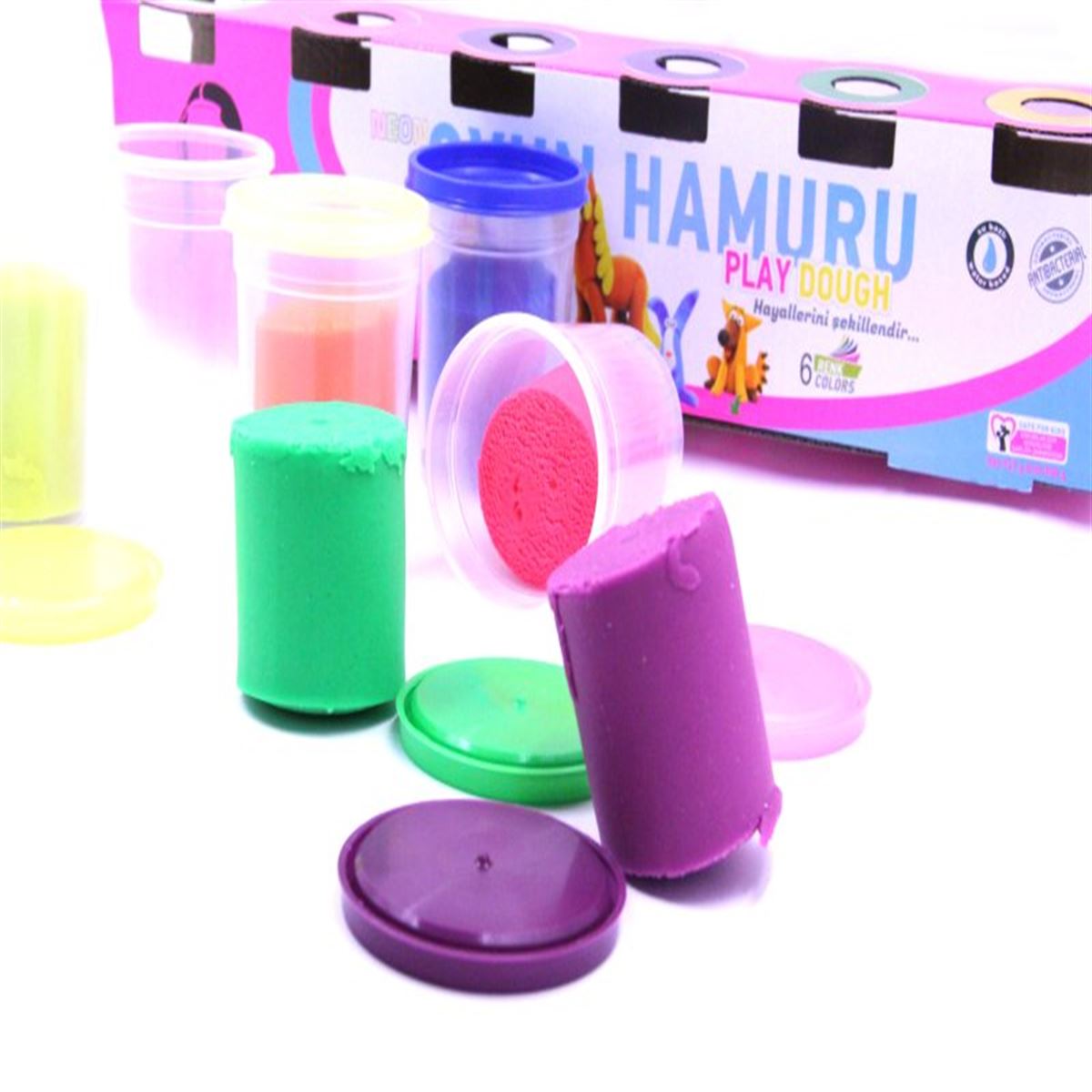 MONALİSA OYUN HAMURU 6 RENK NEON 120 GR ML246-3 1
