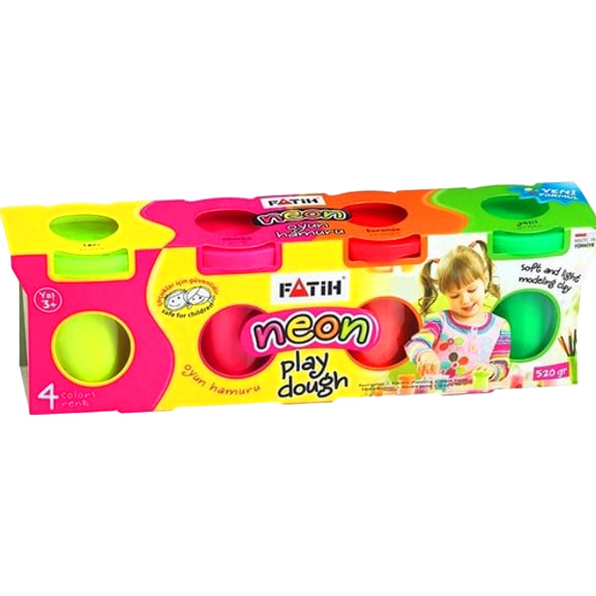 FATİH OYUN HAMURU 4 LÜ NEON 520 GR 50065 1