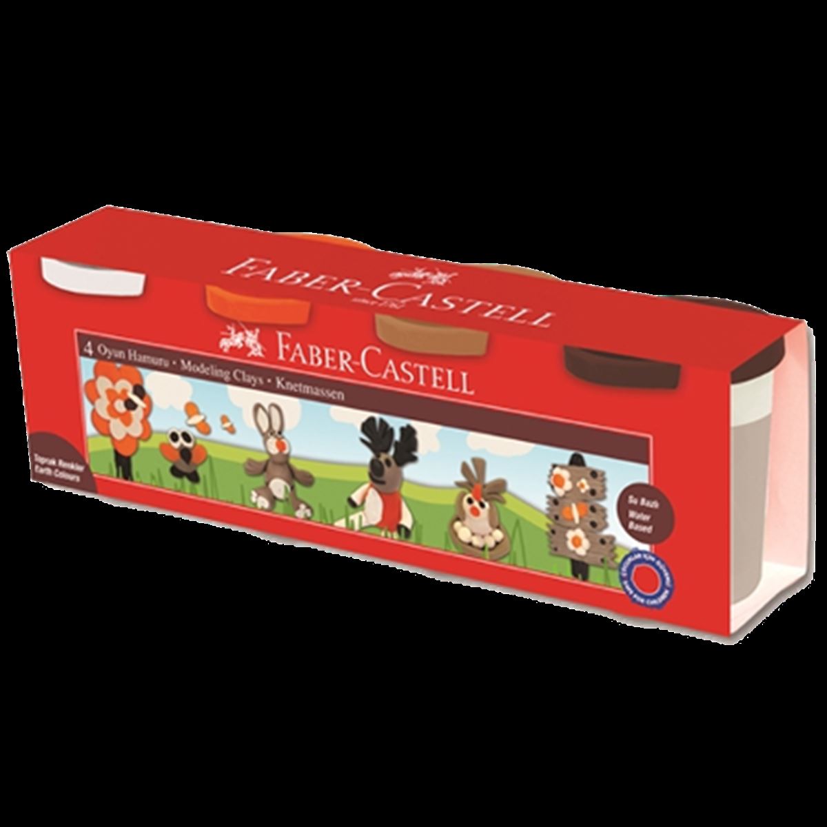 FABER OYUN HAMURU 120046 SU BAZLI 4 LÜ TOPRAK RENK 1