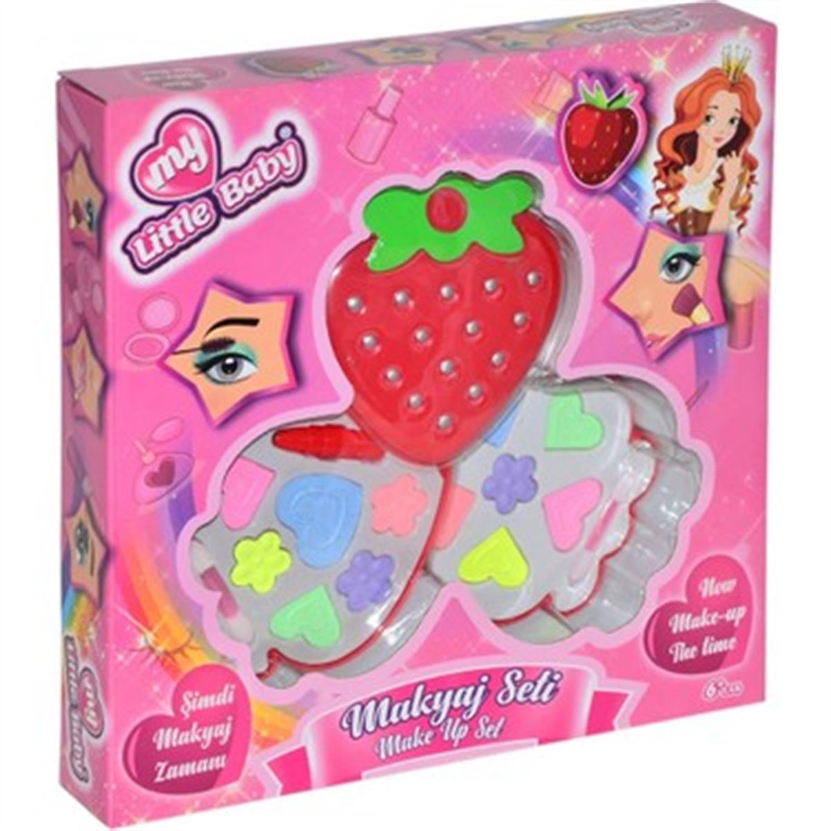 LİMON MY LİTTLE BABY LMN069 MAKYAJ SETİ ÇİLEK KUTULU İKİLİ 6+ 1