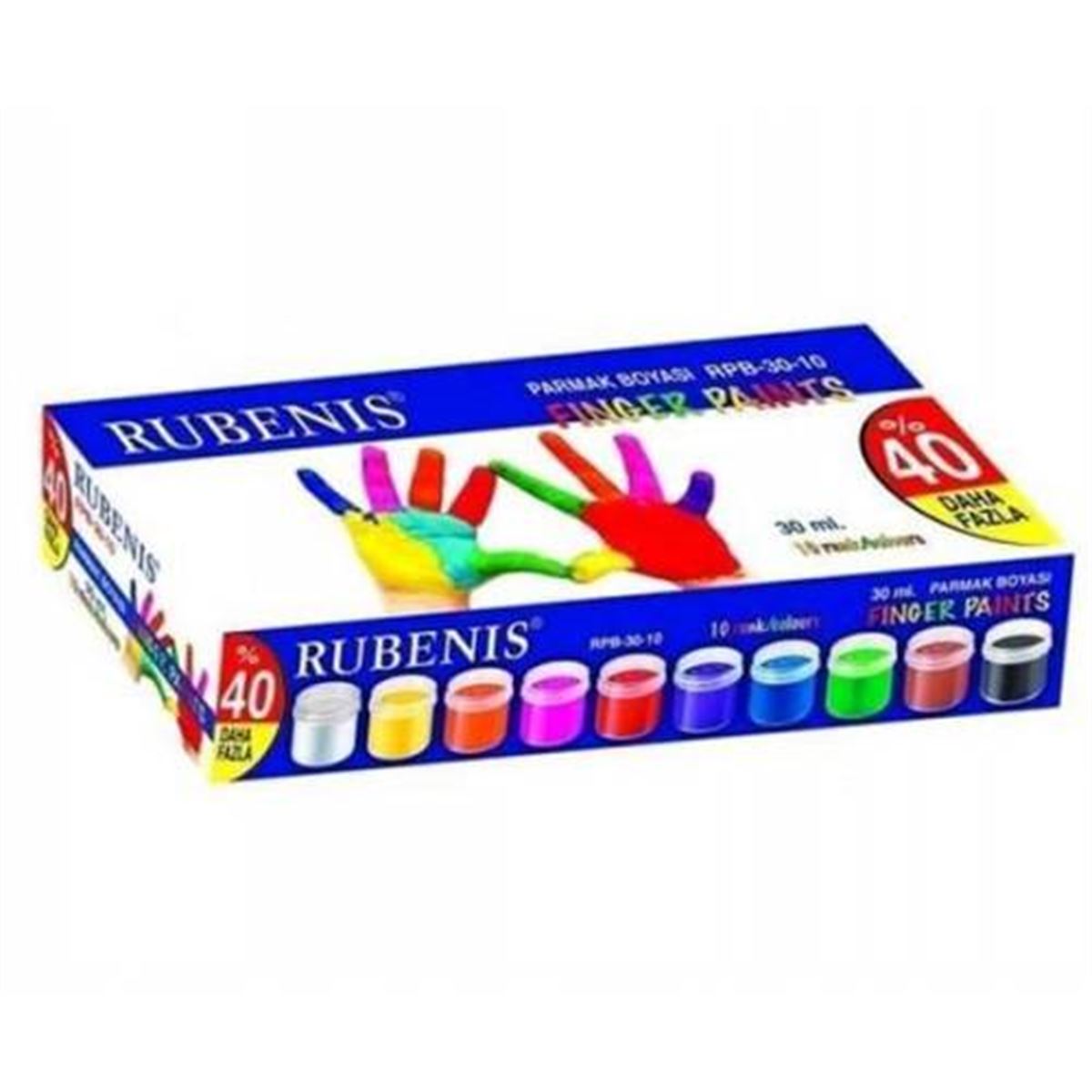 RUBENİS PARMAK BOYASI ŞİŞE 30 ML. 10 LU RPB-30-10 1