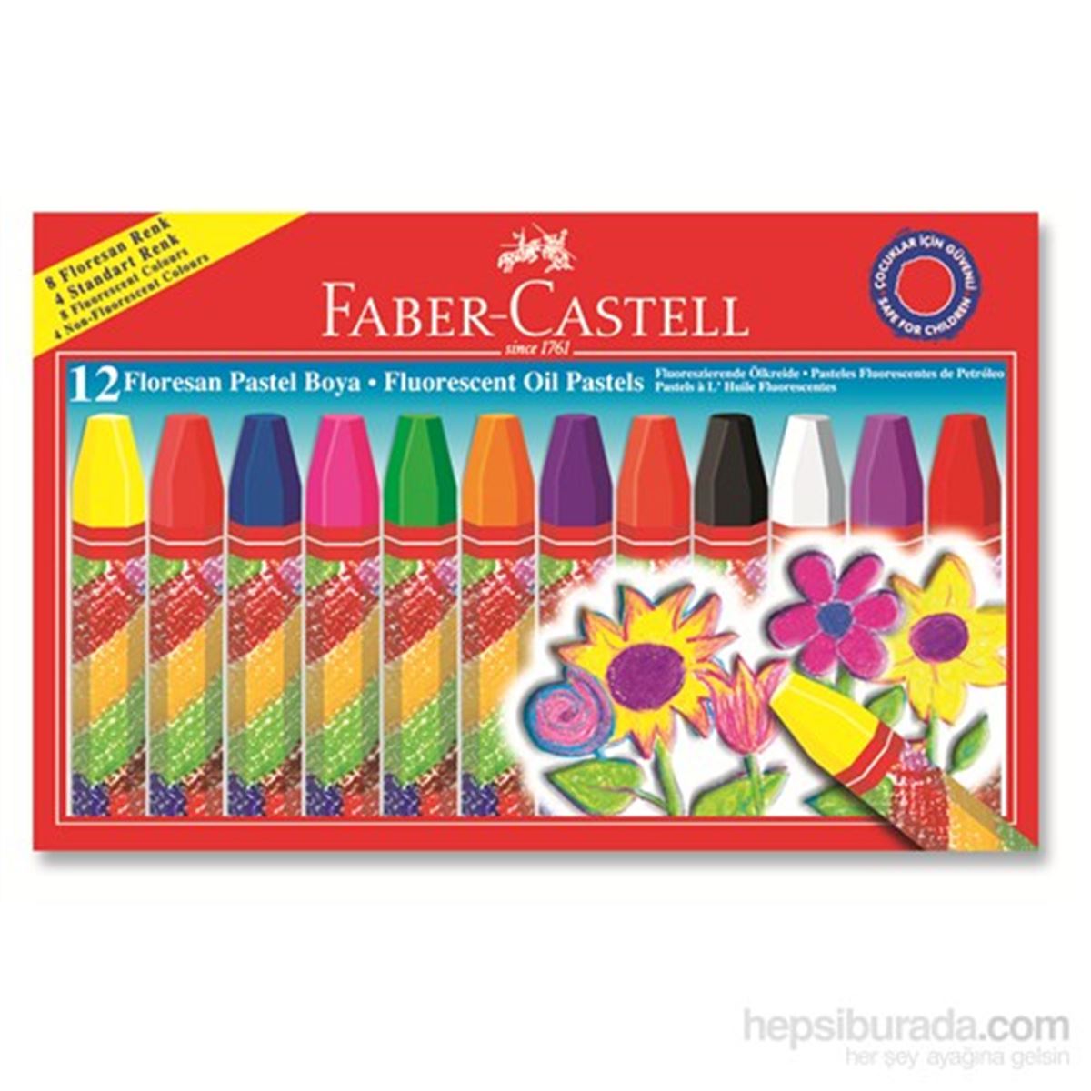 FABER PASTEL BOYA 12 RENK FOSFORLU 1125011 1