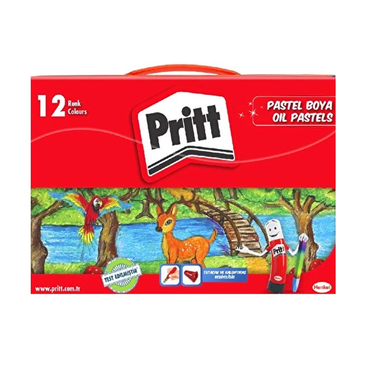 PRİTT PASTEL BOYA 12 RENK ÇANTALI 1048062 1