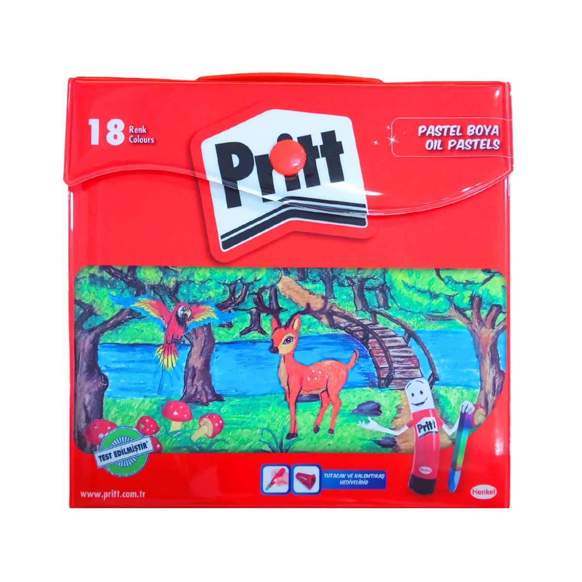 PRİTT PASTEL BOYA 18 RENK ÇANTALI 1048063 1