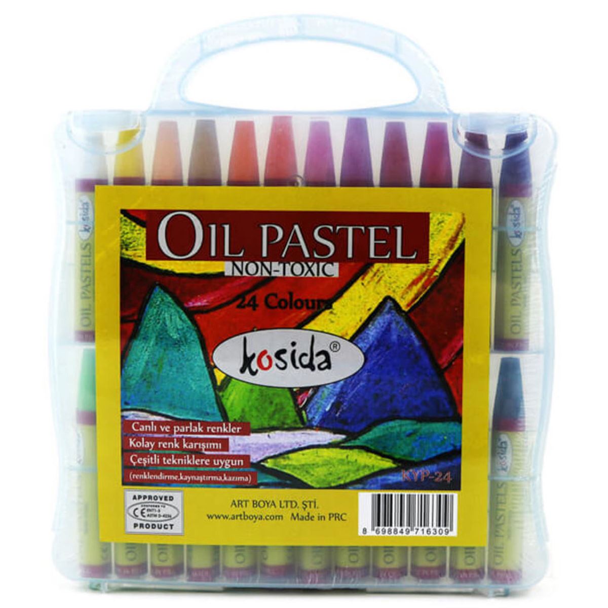 KOSİDA PASTEL BOYA 24 RENK ÇANTALI KYP-24 1