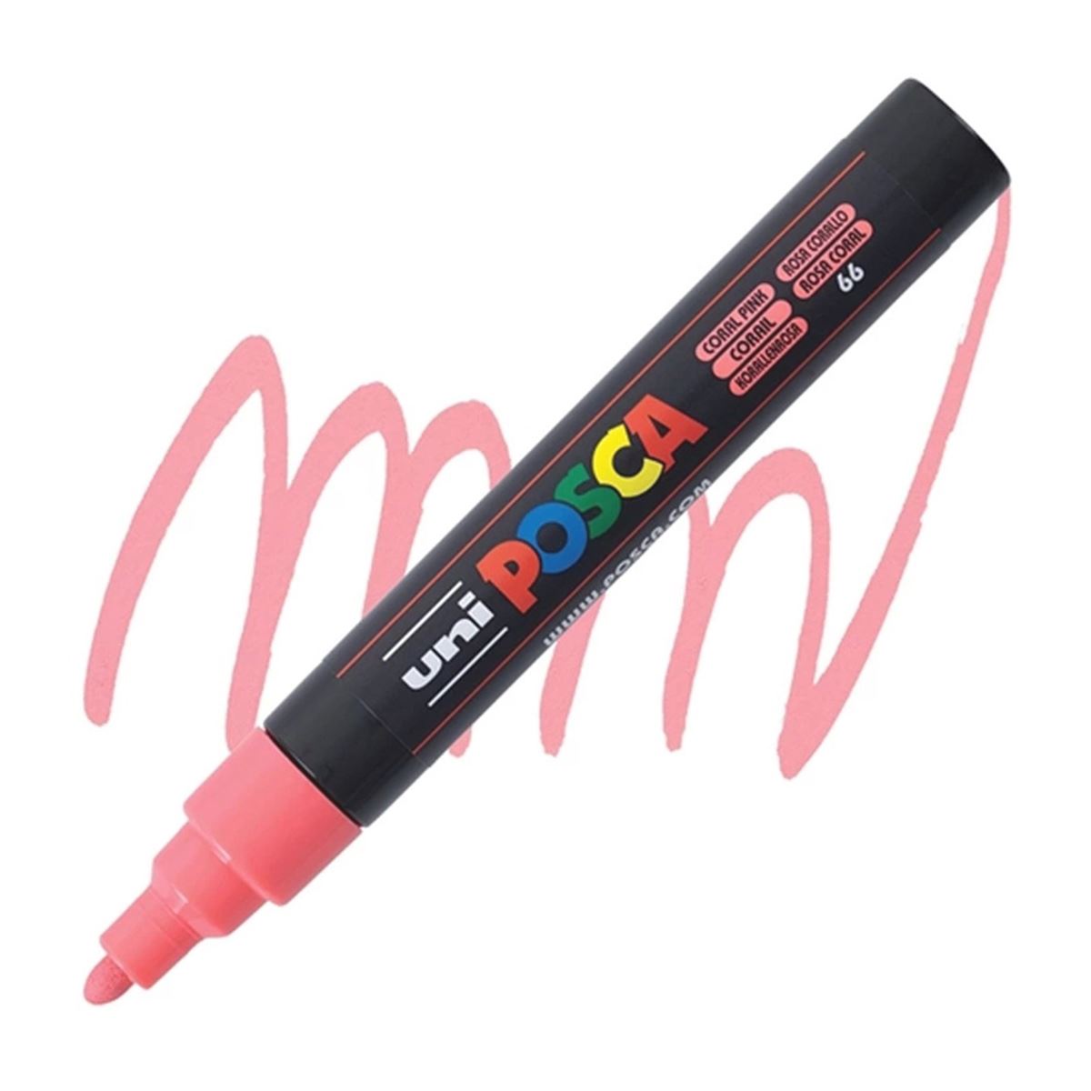 UNİ POSTER MARKÖRÜ POSCA PC-5M 1.8-2.5 MERCAN PEMBE 6 LI 1