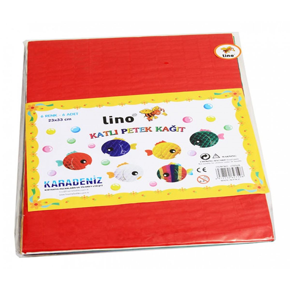 LİNO PETEK KAĞIT 23x33 5 RENK 5 Lİ 2703J 1