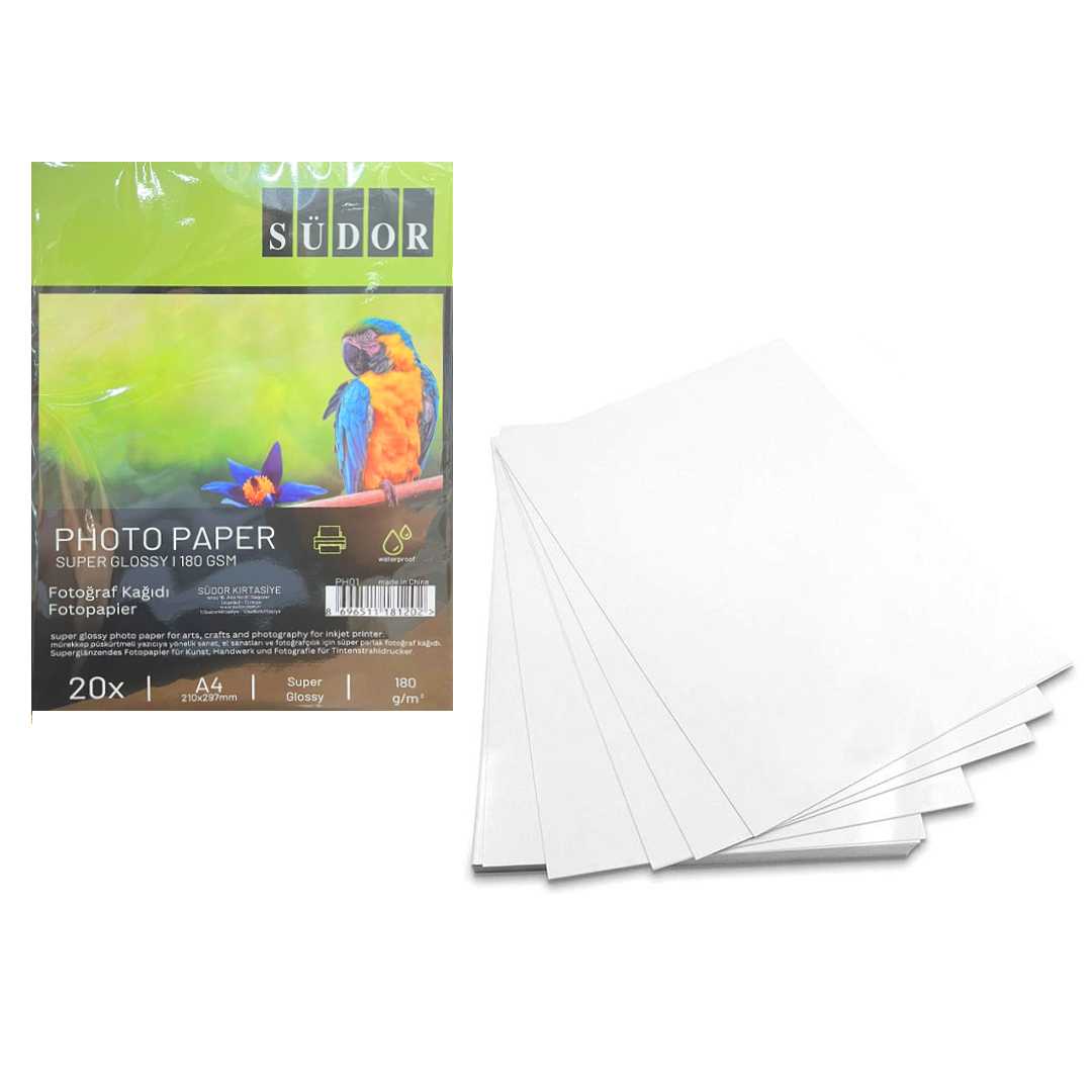 SÜDOR FOTOĞRAF KAĞIDI A4 180 GR 20 Lİ PH01 1