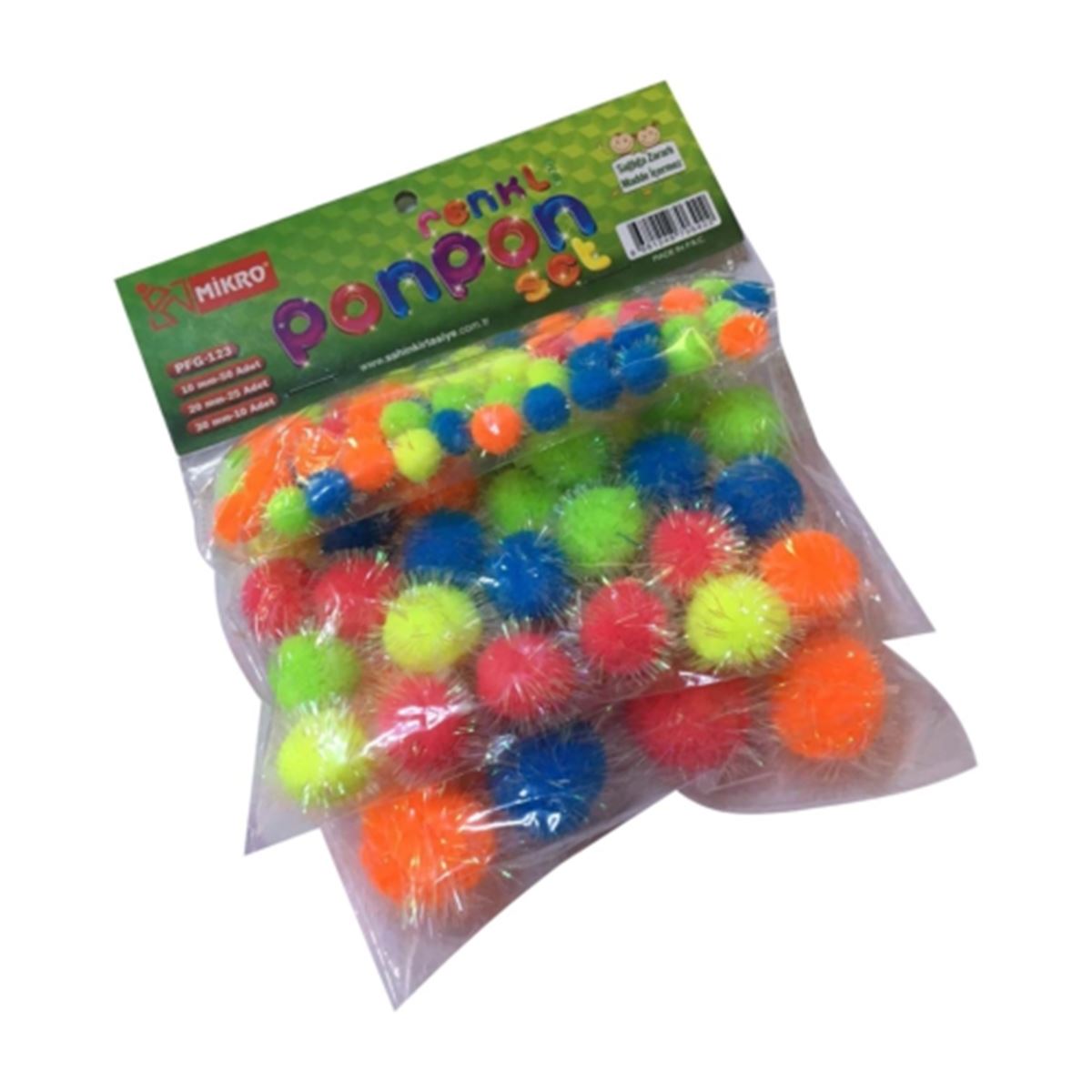 MİKRO PONPON SETİ FOSFORLU 10MM-20MM-30MM PFG-123 PFC-123 1