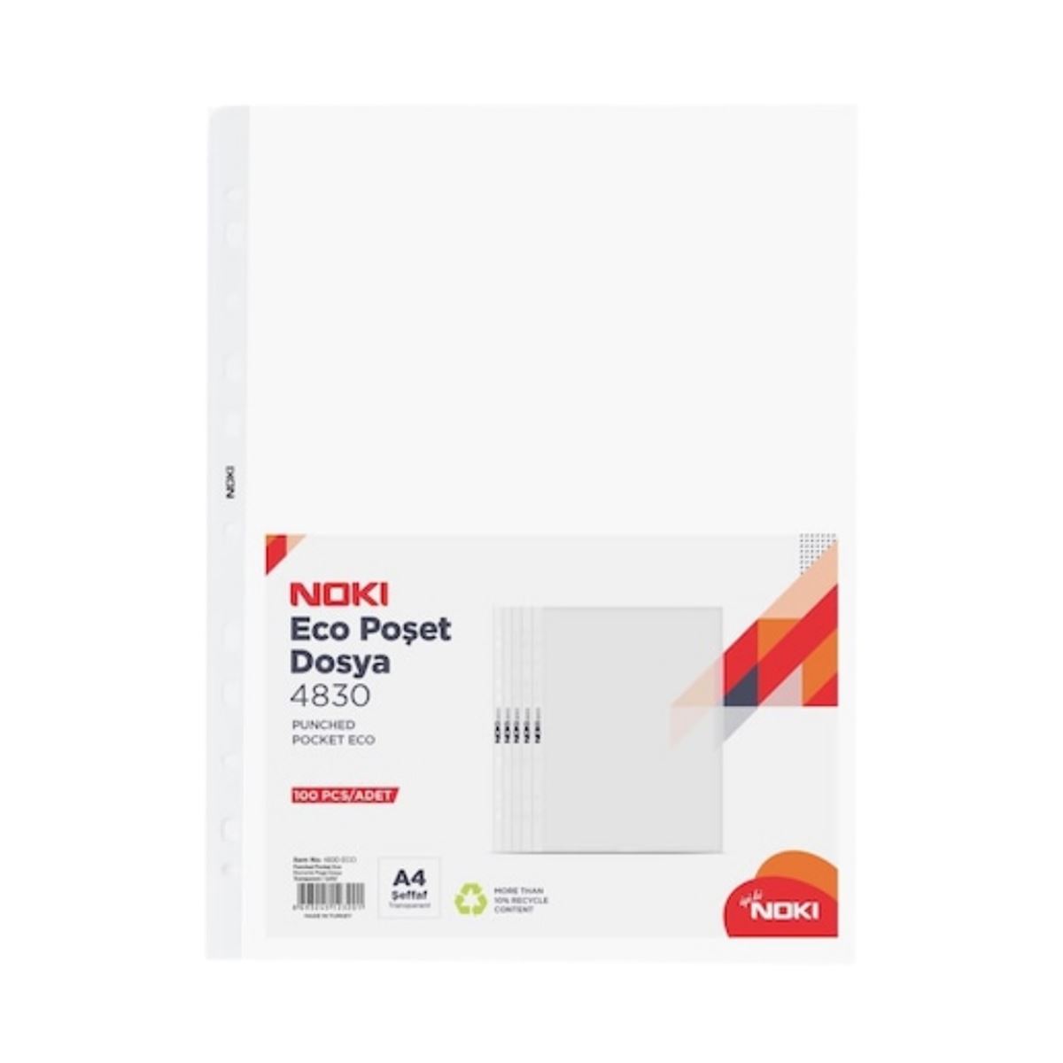 NOKİ POŞET DOSYA A4 ECO 100 LÜ 4830 1