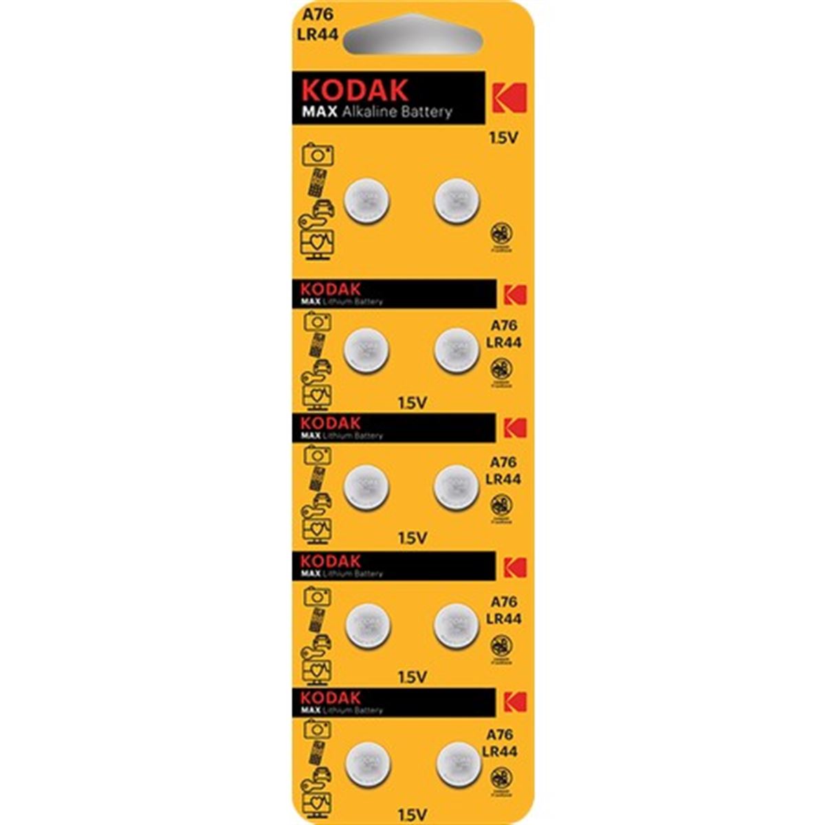 KODAK SAAT PİLİ AG13-LR44 A76 ALKALİN 10 LU 288762 1