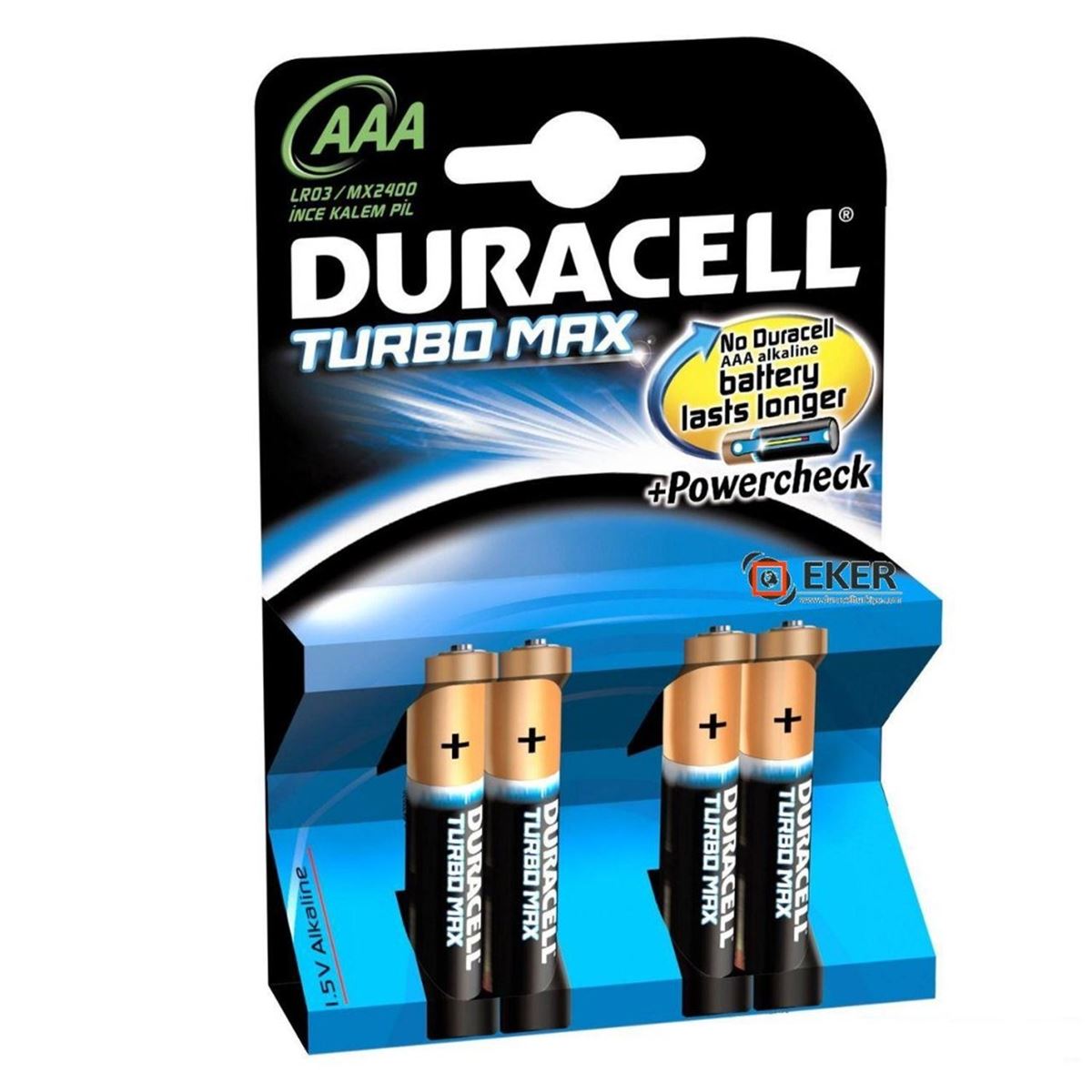 DURACELL PİL MX2400 İNCE KALEM TURBO MAX 1.5 V AAA 4 LÜ KARTELA LR-03 1