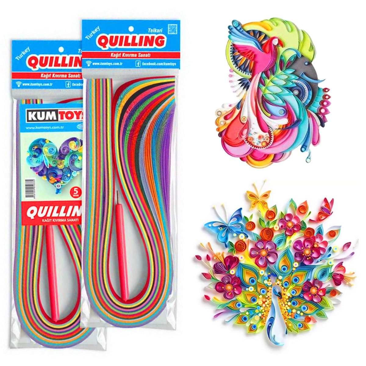KUMTOYS QUİLLİNG KAĞIDI KM5265 KAĞIT KIVIRMA SANATI KALIN 10 MM 1
