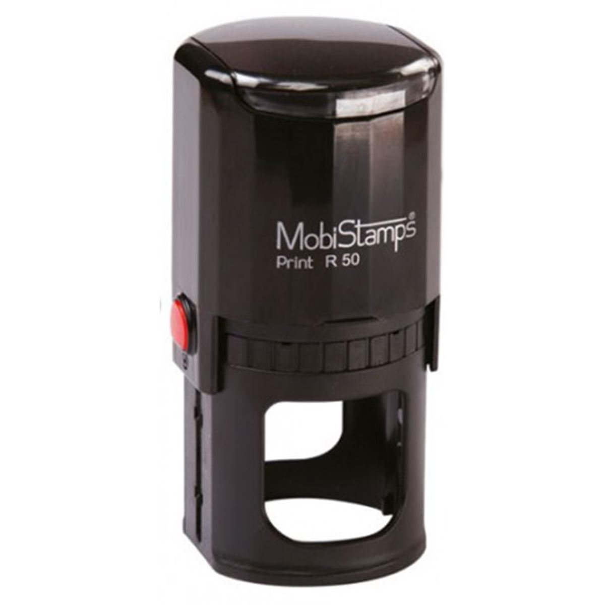 MOBİSTAMPS KAŞE R50 YUVARLAK SİYAH KEÇE 50 MM 1