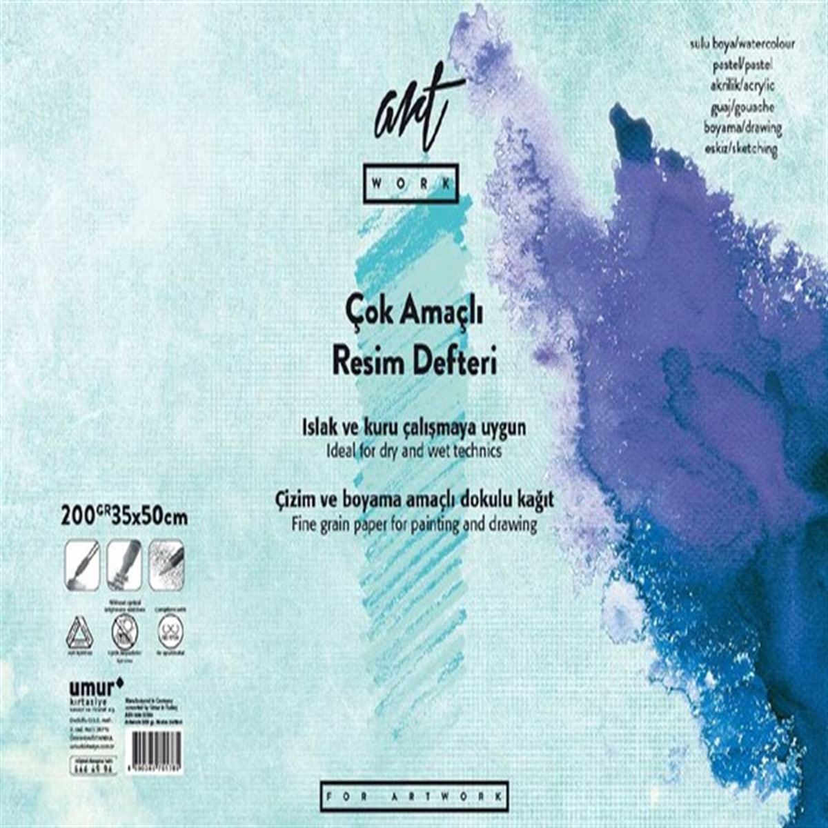 ARTWORK RESİM DEFTERİ 35x50 200 GR 15 YP ART-200-3550 1