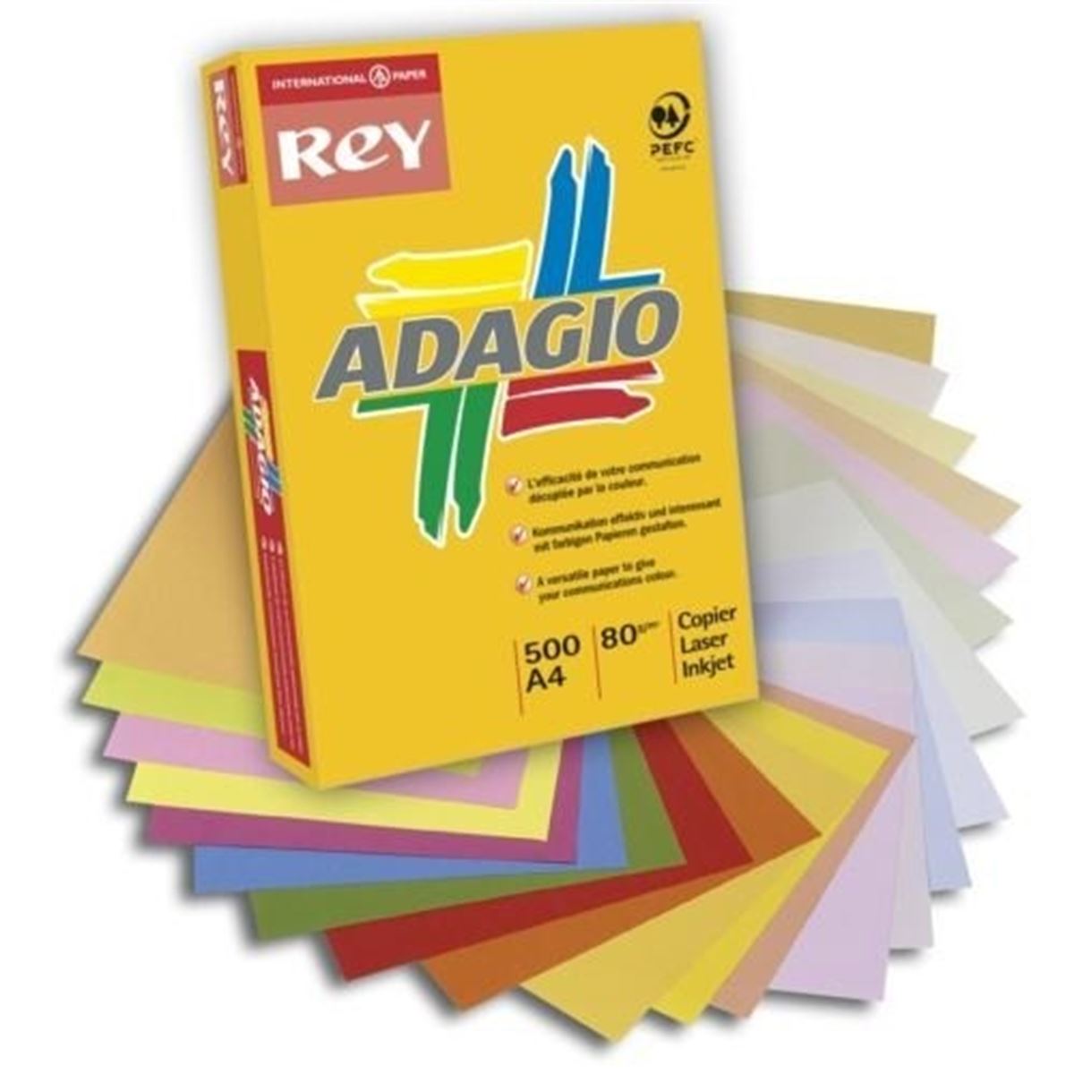 REY RENKLİ FOTOKOPİ KAĞIDI A4 80 GR 60-IT200 ADAGIO GOLD 500 LÜ 1