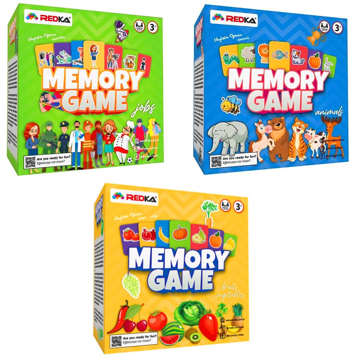 REDKA MEMORY GAME RD5628 FRUİTS VEGETABLES JOBS ANİMALS HAFIZA OYUNU 3+ 1