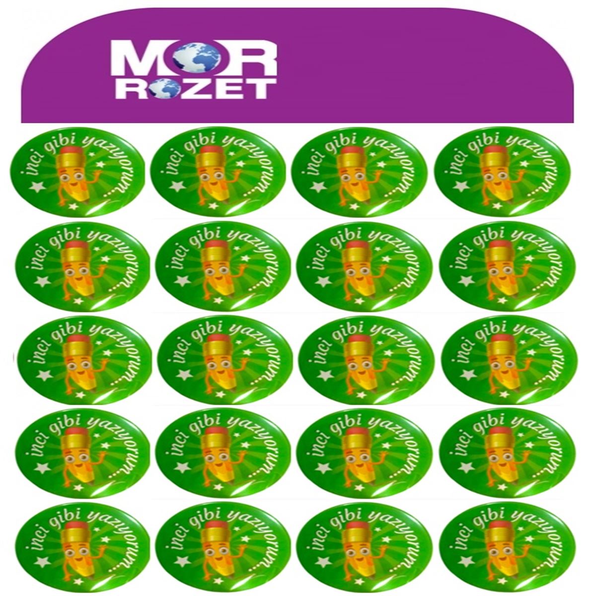 MOR ROZET İNCİ GİBİ YAZIYORUM RZT-20 20 Lİ 1