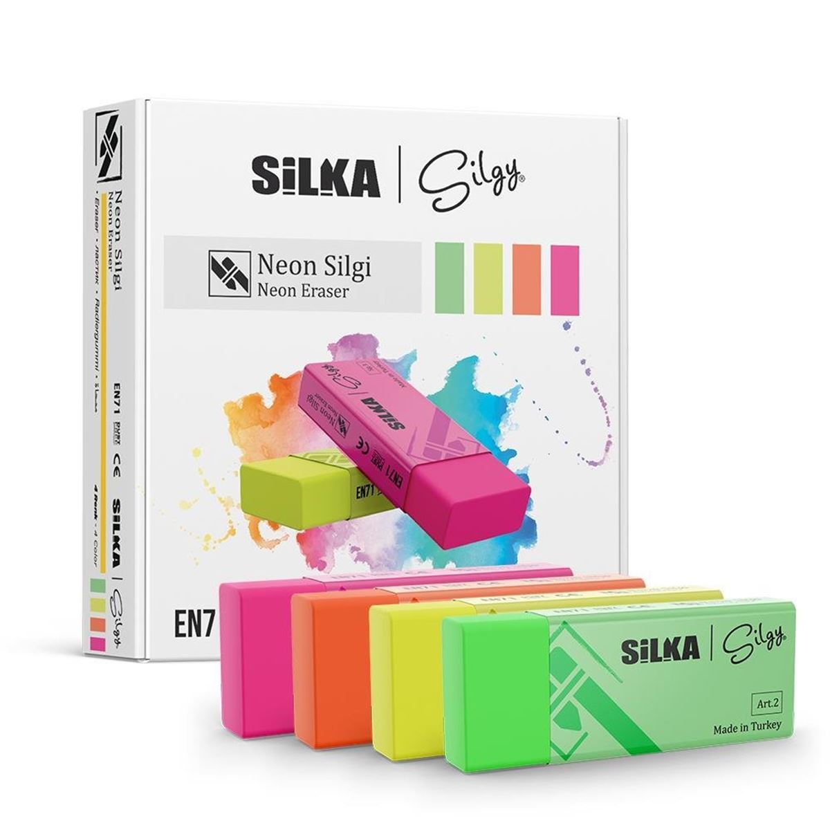 SİLKA SİLGİ NEON 4 RENK 20 Lİ ART2 1