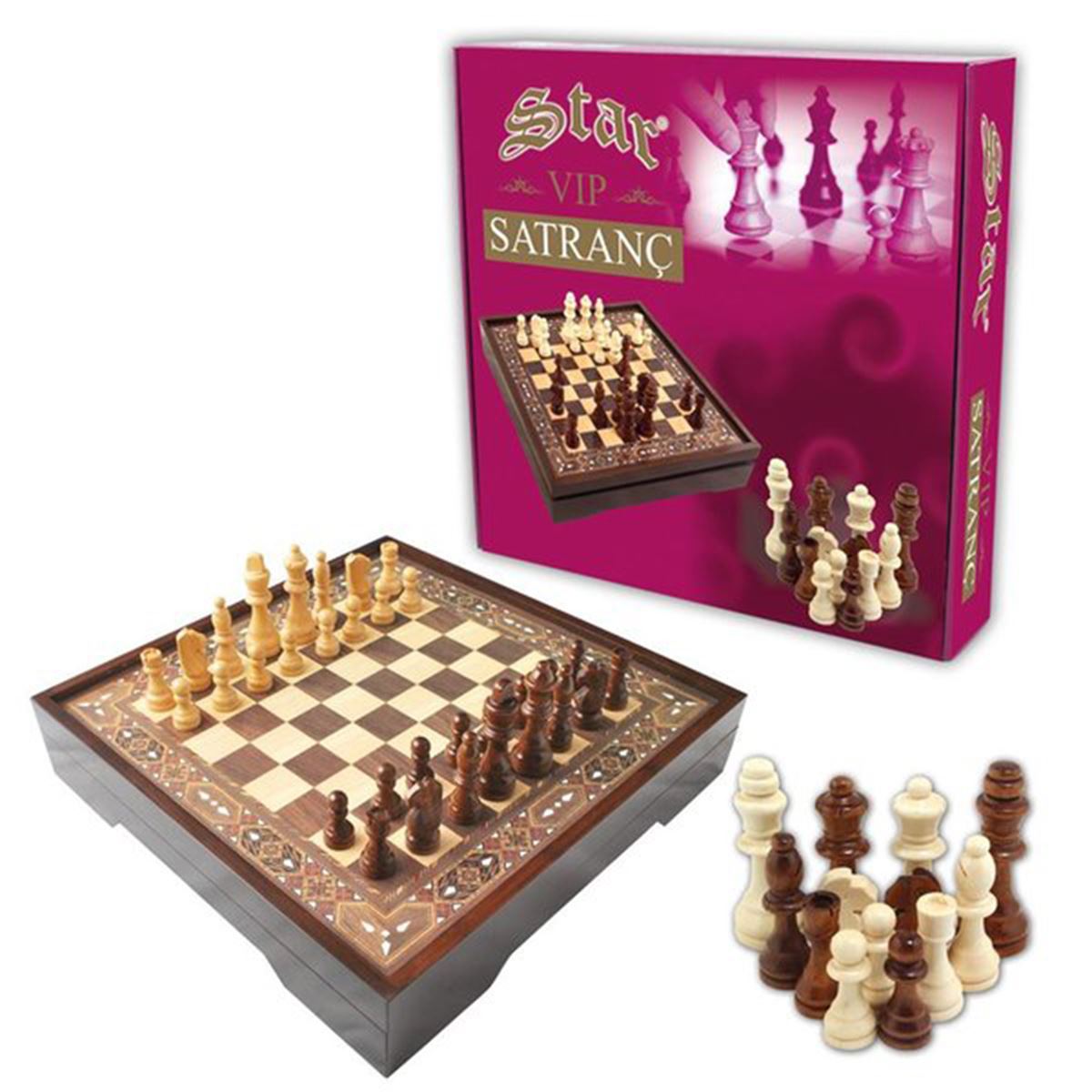 STAR VİP SATRANÇ TAKIMI 1050446 SEDEF BÜYÜK 40x40 6+ 1