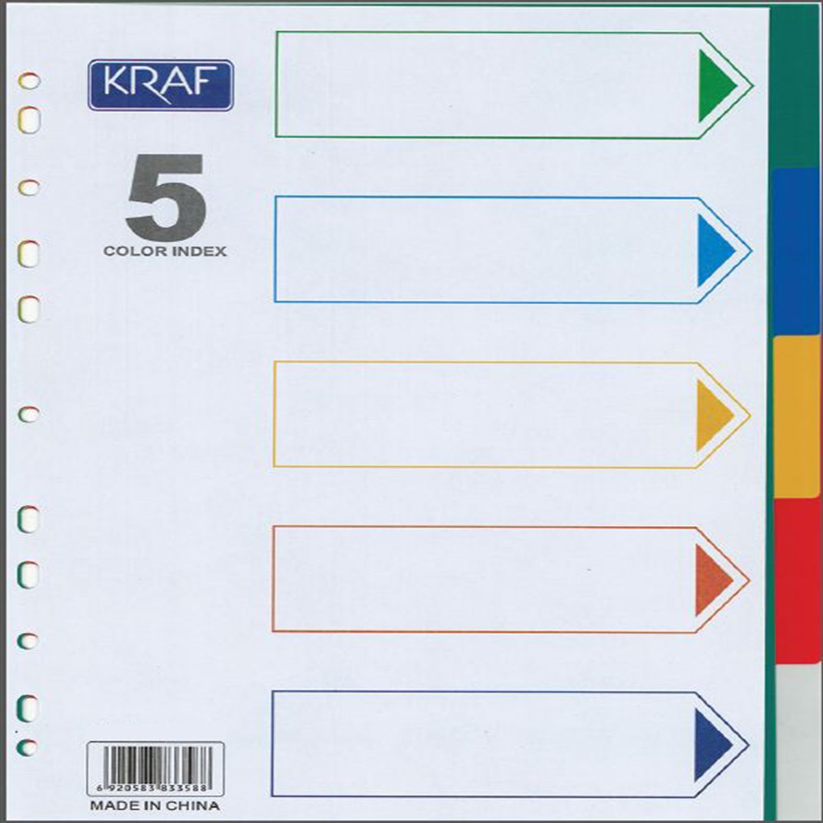 KRAF SEPERATÖR A4 5 RENK 1005R 1