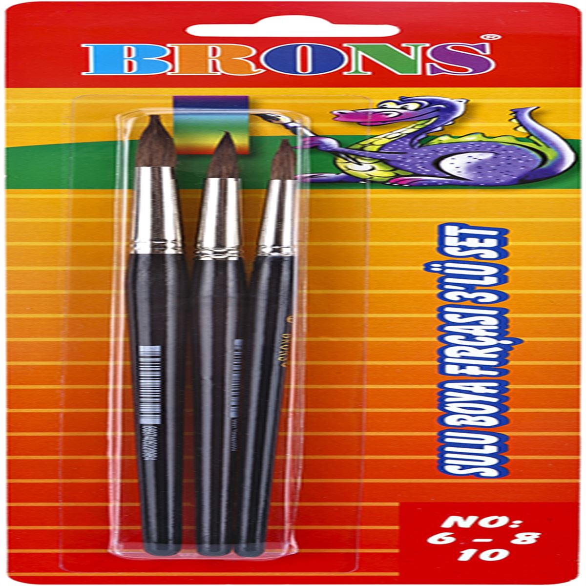 BRONS SULUBOYA FIRÇASI SET 3 LÜ 145/6-8-10 BR-245 1