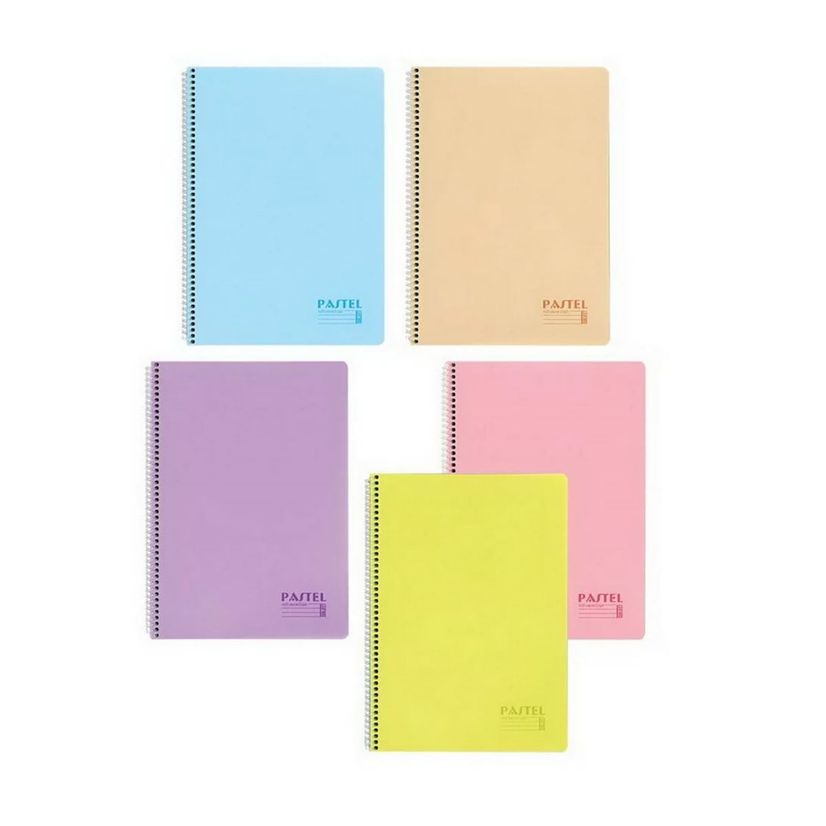 KESKİN PASTEL DEFTER A4 SPİRALLİ PP KAPAK 100 ÇİZGİLİ 6 LI 327641-99 1
