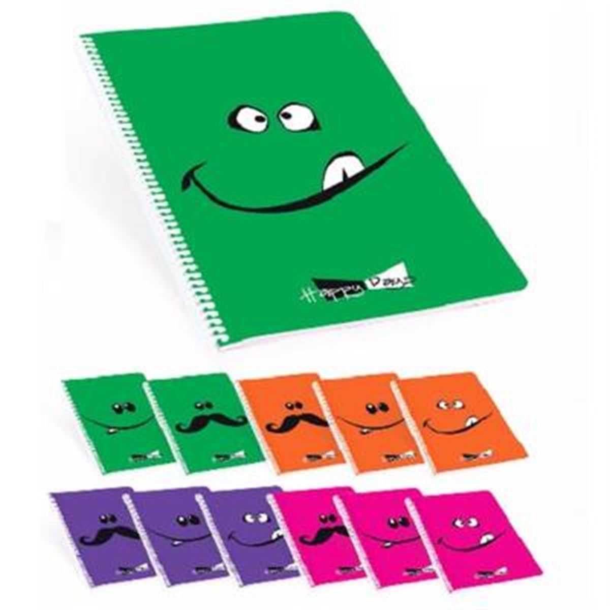 KESKİN HAPPY DAYS DEFTER A4 SPİRALLİ PP KAPAK 120 YP ÇİZGİLİ 322251-99 1
