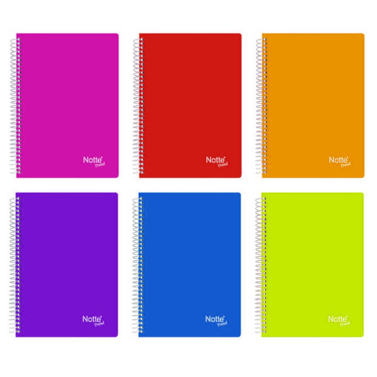 NOTTE TREND DEFTER A4 PP KAPAK SPİRALLİ 60 YP KARELİ 12 Lİ 60-351 1